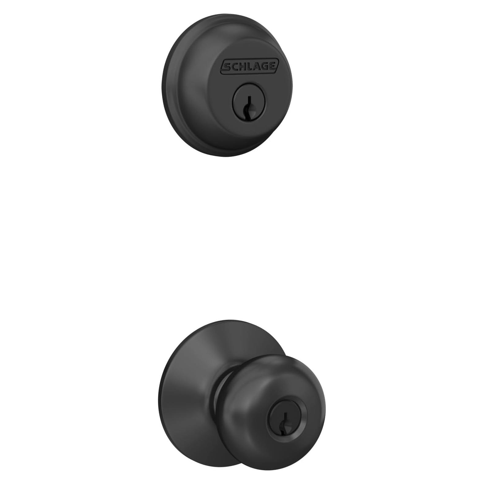 Cerrojo Schlage FB50 N G PLY 622 con Perilla Plymouth Negro Mate