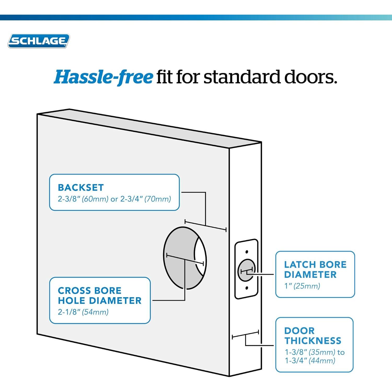 Cerradura de Entrada Schlage F51A PLY 619 Níquel Satinado