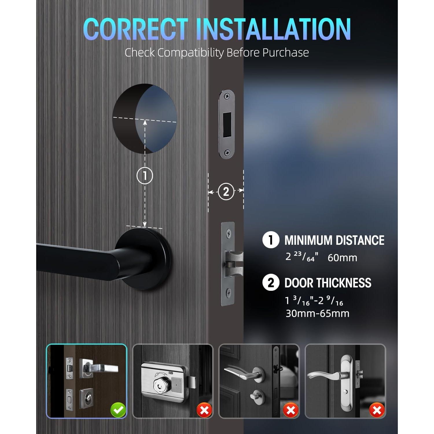 Cerradura Inteligente PSOS SCJ2025 con Teclado y App - Negro