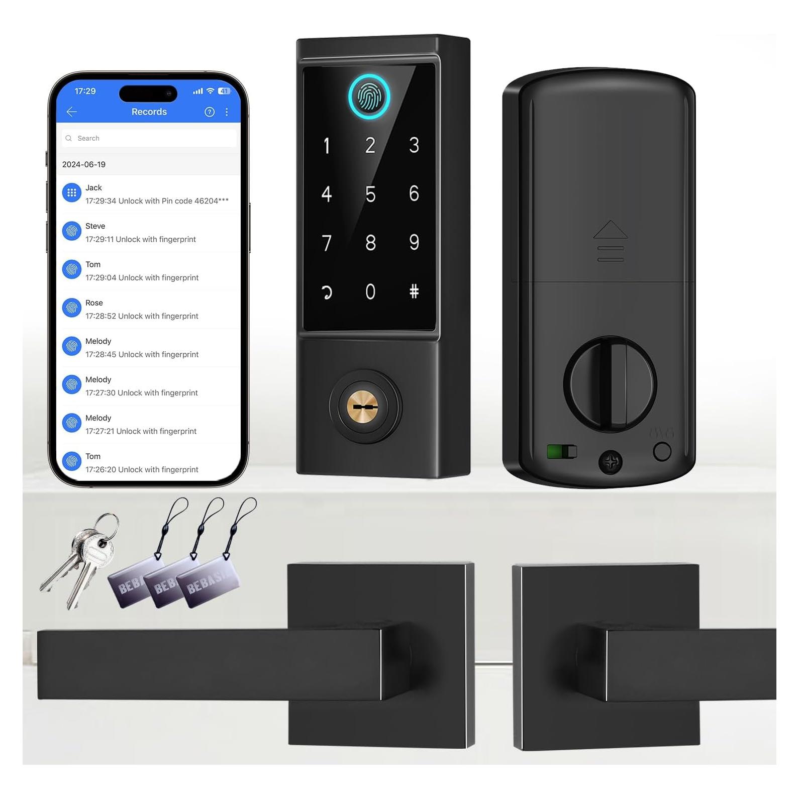 Cerradura Inteligente Biométrica BEBASIA BA3 con APP y Teclado