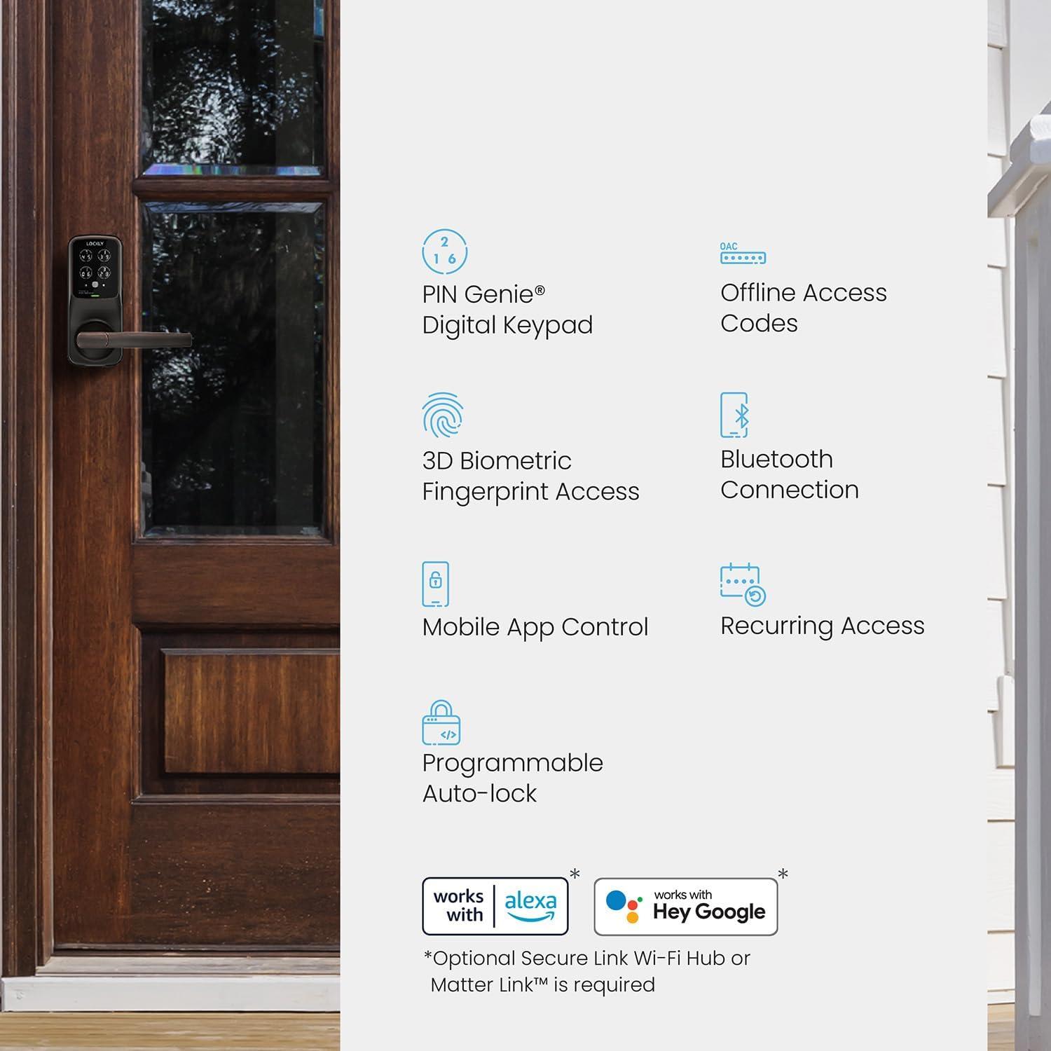 Cerradura Inteligente Lockly Secure Plus Bluetooth Huella Dactilar