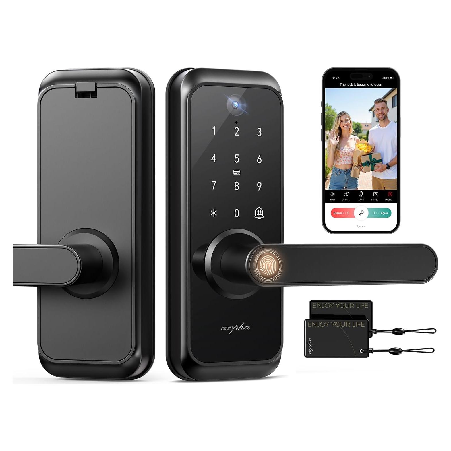 Cerradura Inteligente ARPHA T229 WiFi con Cámara y Huella Digital