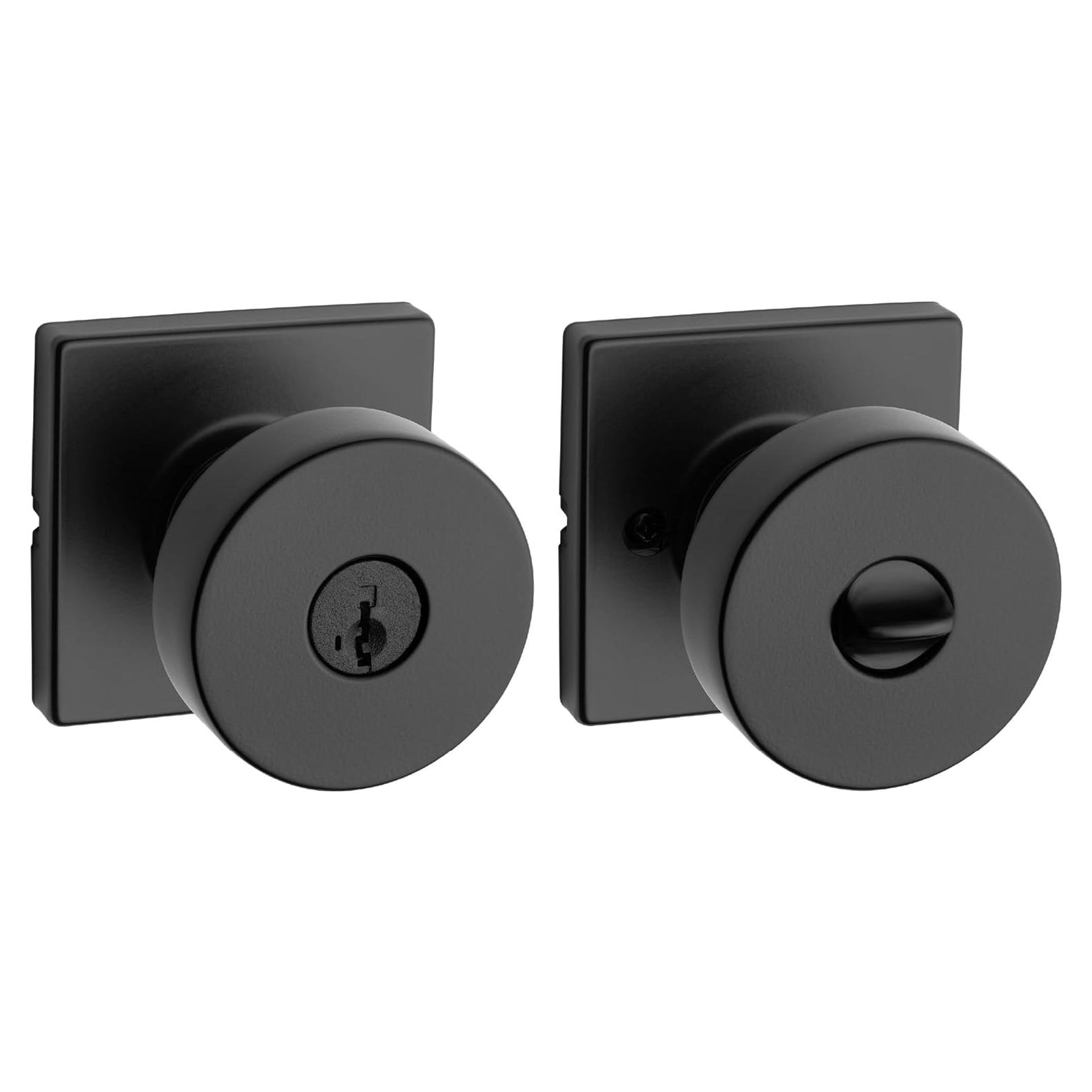 Manija de Puerta Kwikset Pismo con Cerradura y Llave Negra