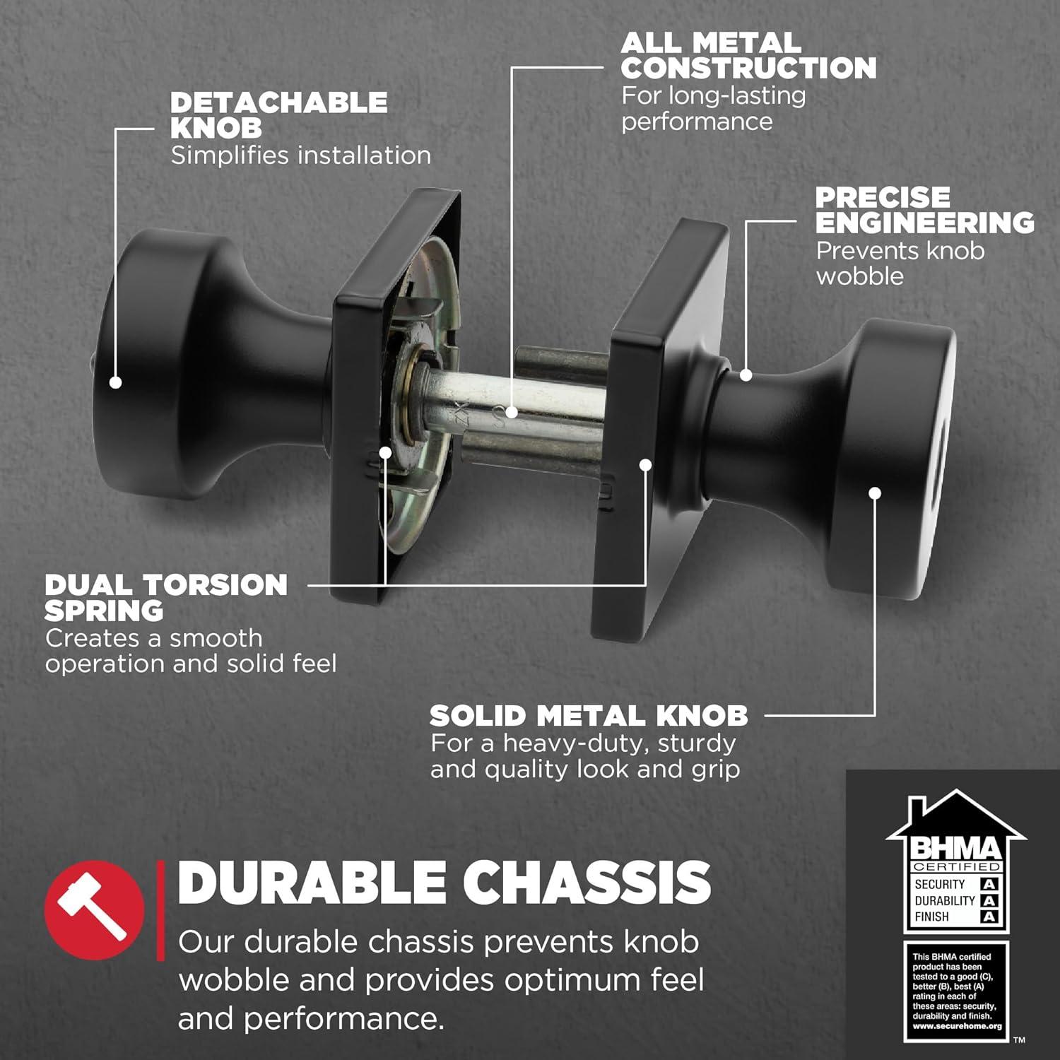 Manija de Puerta Kwikset Pismo con Cerradura y Llave Negra