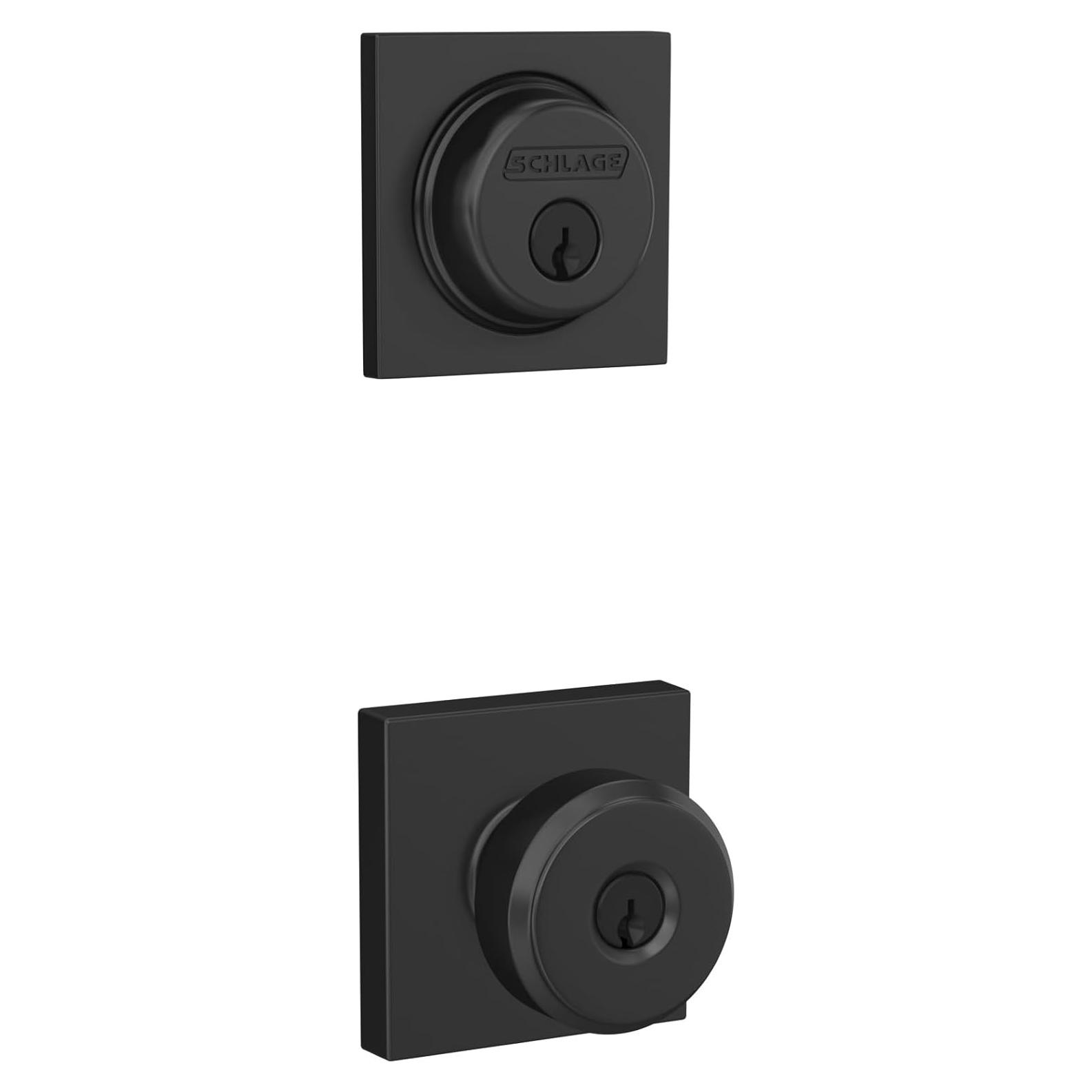 Cerrojo Schlage FB55 N G BWE 622 con Perilla Bowery Negro Mate