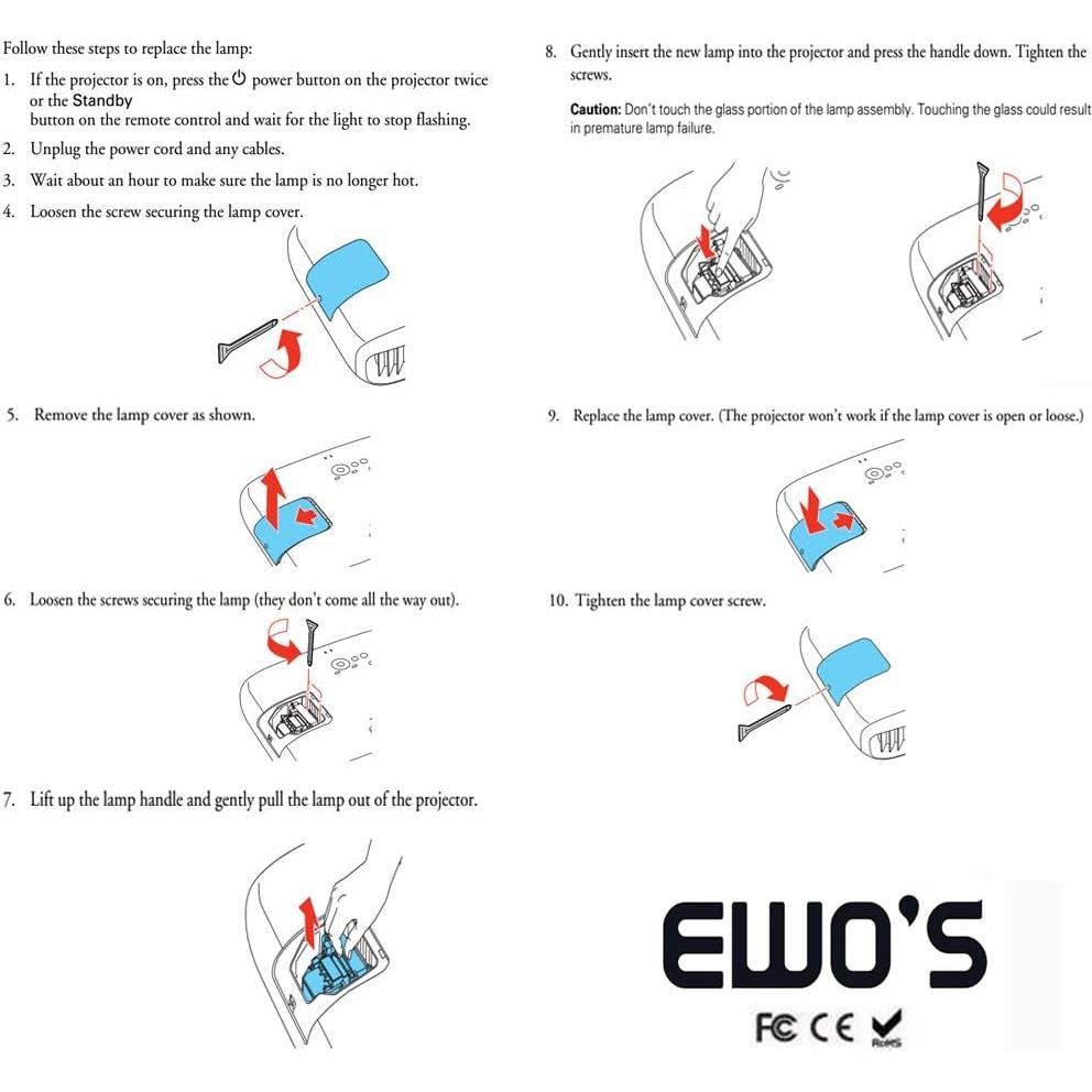 Lámpara Proyector EWO'S ELP-LP97 230W 2300 Lúmenes Compatible Epson