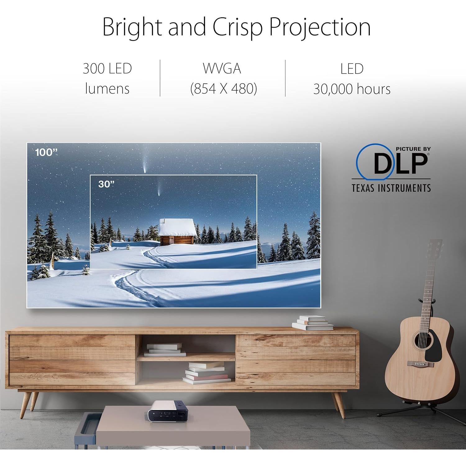 Proyector Mini Inalámbrico ASUS ZenBeam E2 100" FHD 300 Lúmenes