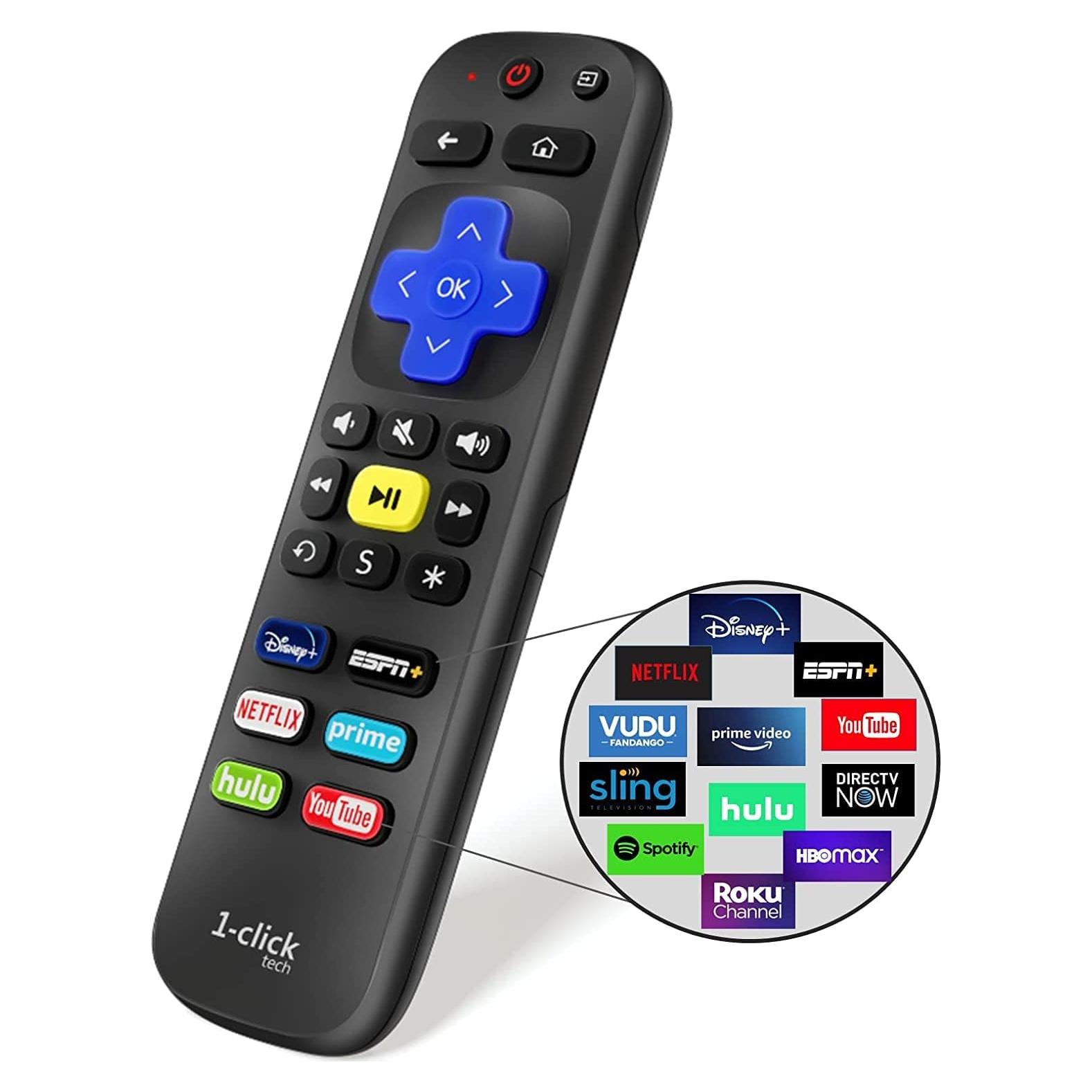 Control Remoto Universal 1-Clicktech RT-U07 para Roku TV