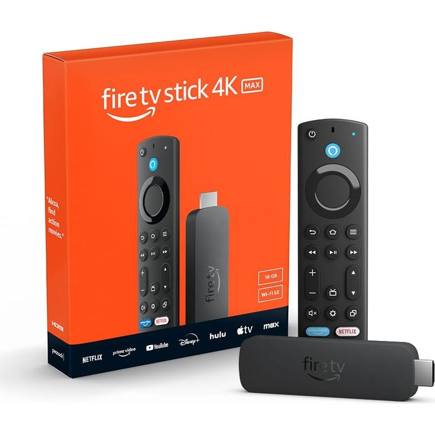 Like-New Amazon Fire TV Stick 4K Max streaming device (newest model) supports Wi-Fi 6E, free & live TV without cable or satellite