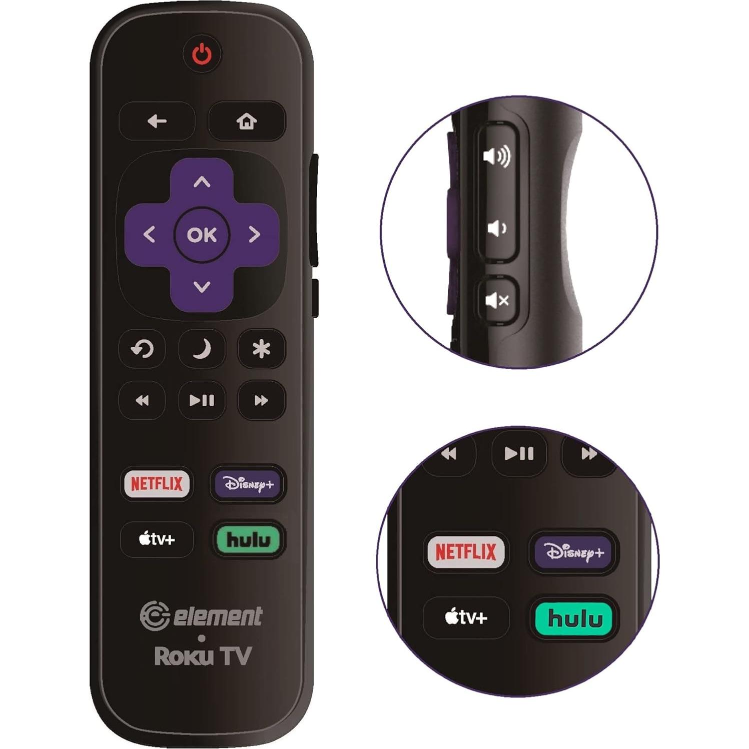 Control Remoto de Reemplazo Element Roku 4K con Accesos Directos