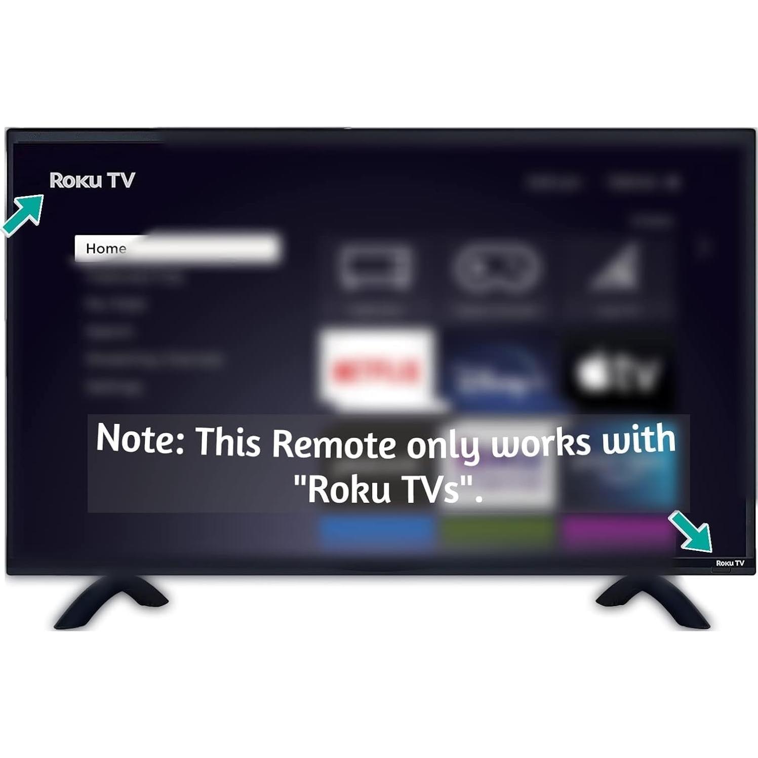 Control Remoto Element Roku TV 4K Ultra - Acceso Directo Netflix, Disney Plus, Apple TV