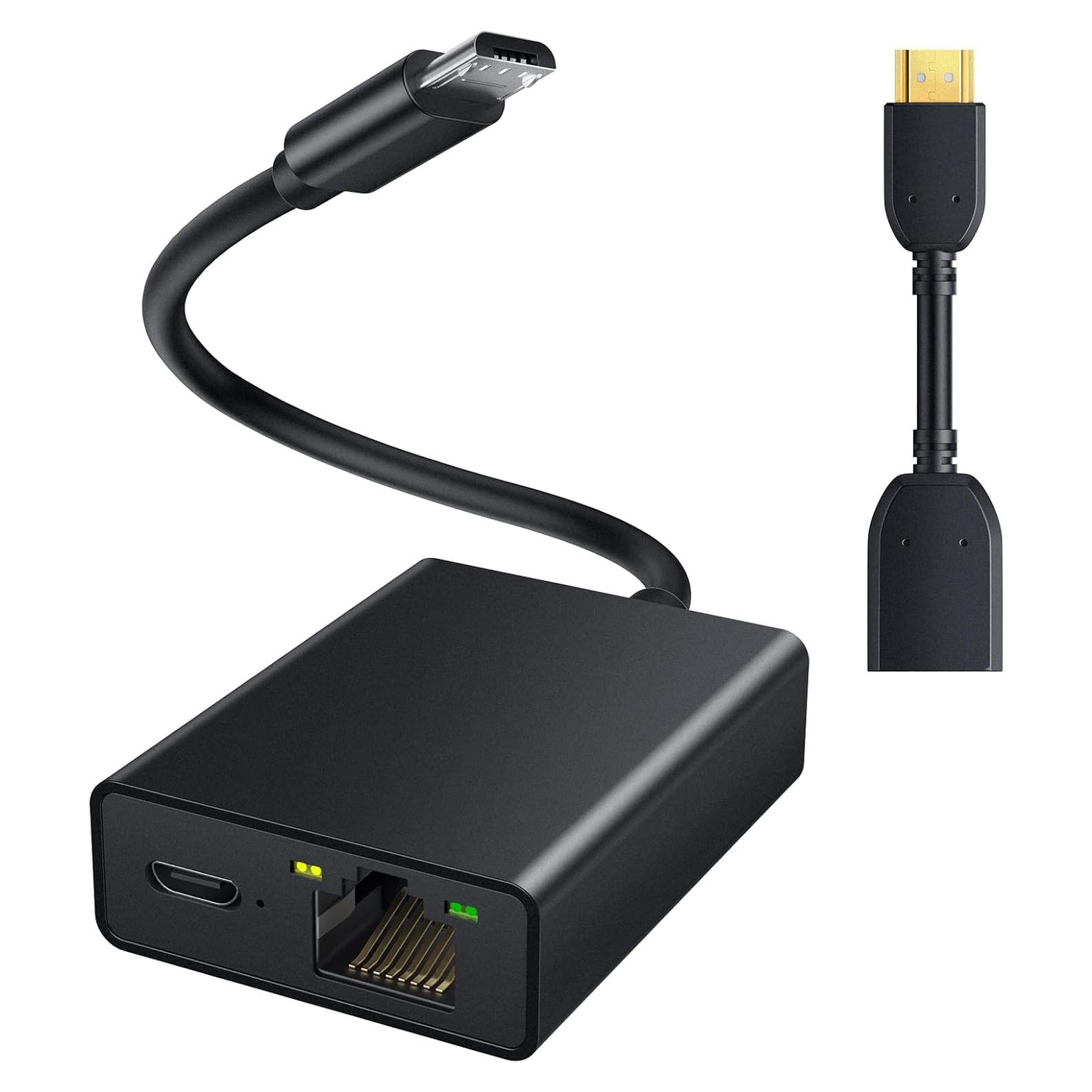 Adaptador Ethernet Electop Micro USB a RJ45 10/100 Mbps