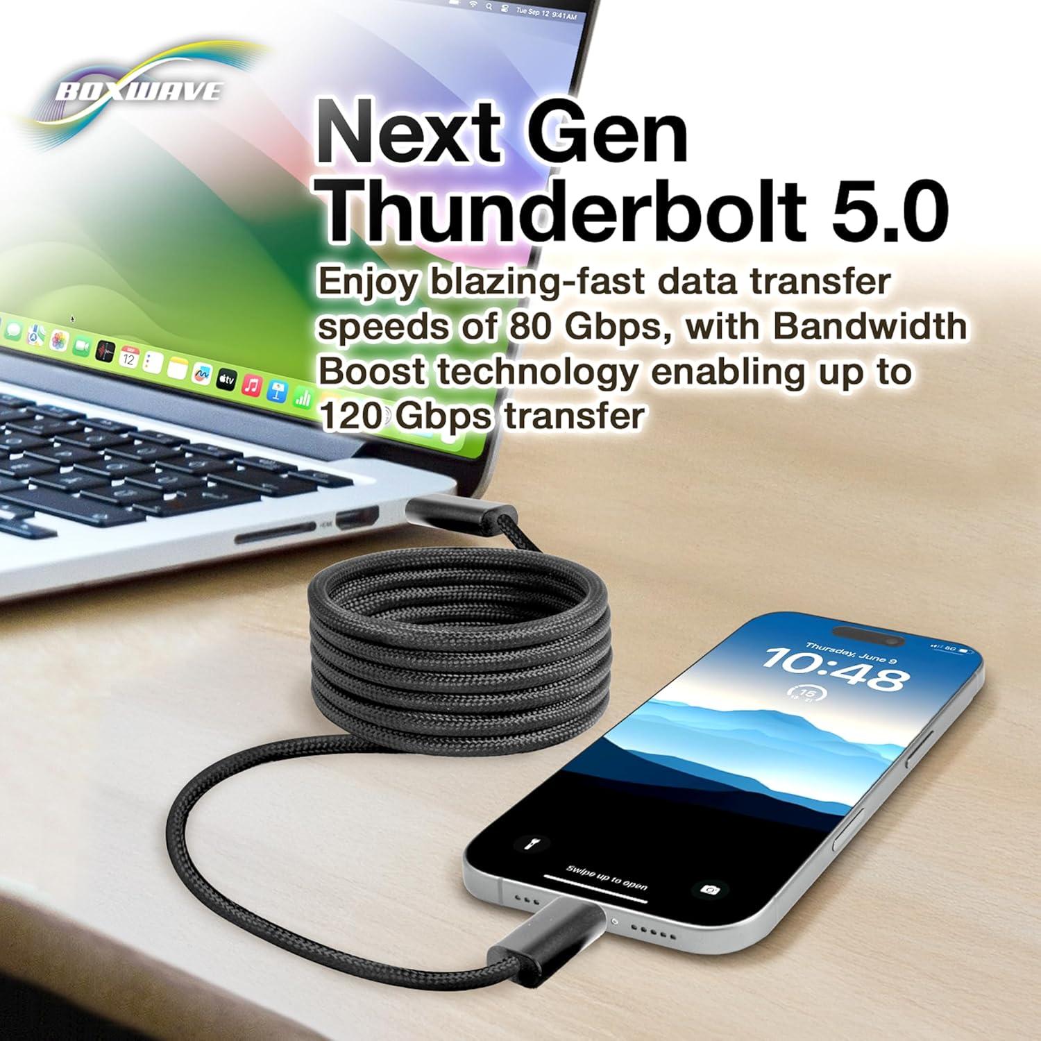 Cable Thunderbolt 5.0 BoxWave Compatible con Elgato Stream Deck XL 1.52m