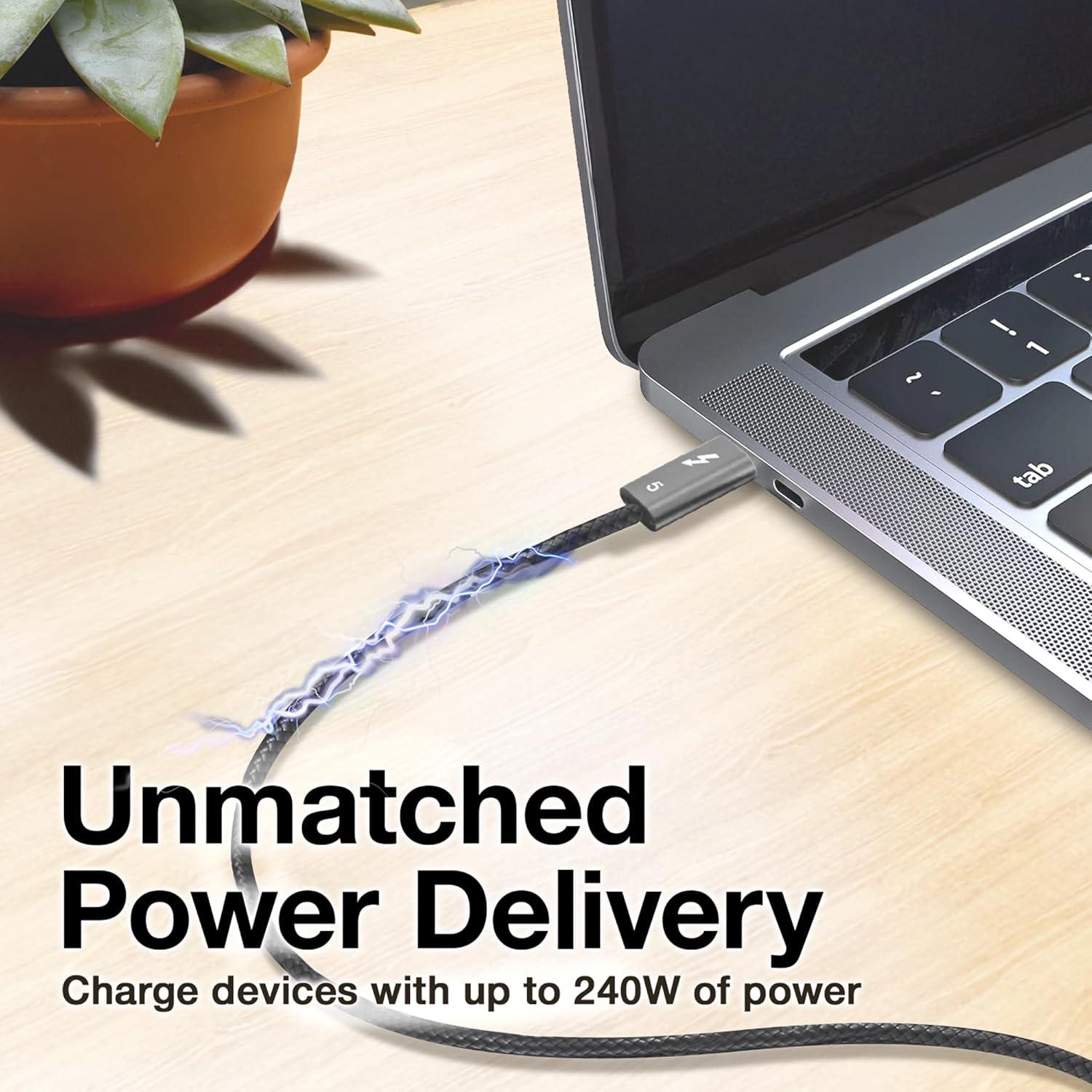 Cable Thunderbolt 5.0 BoxWave Compatible con Elgato Stream Deck XL 1.52m