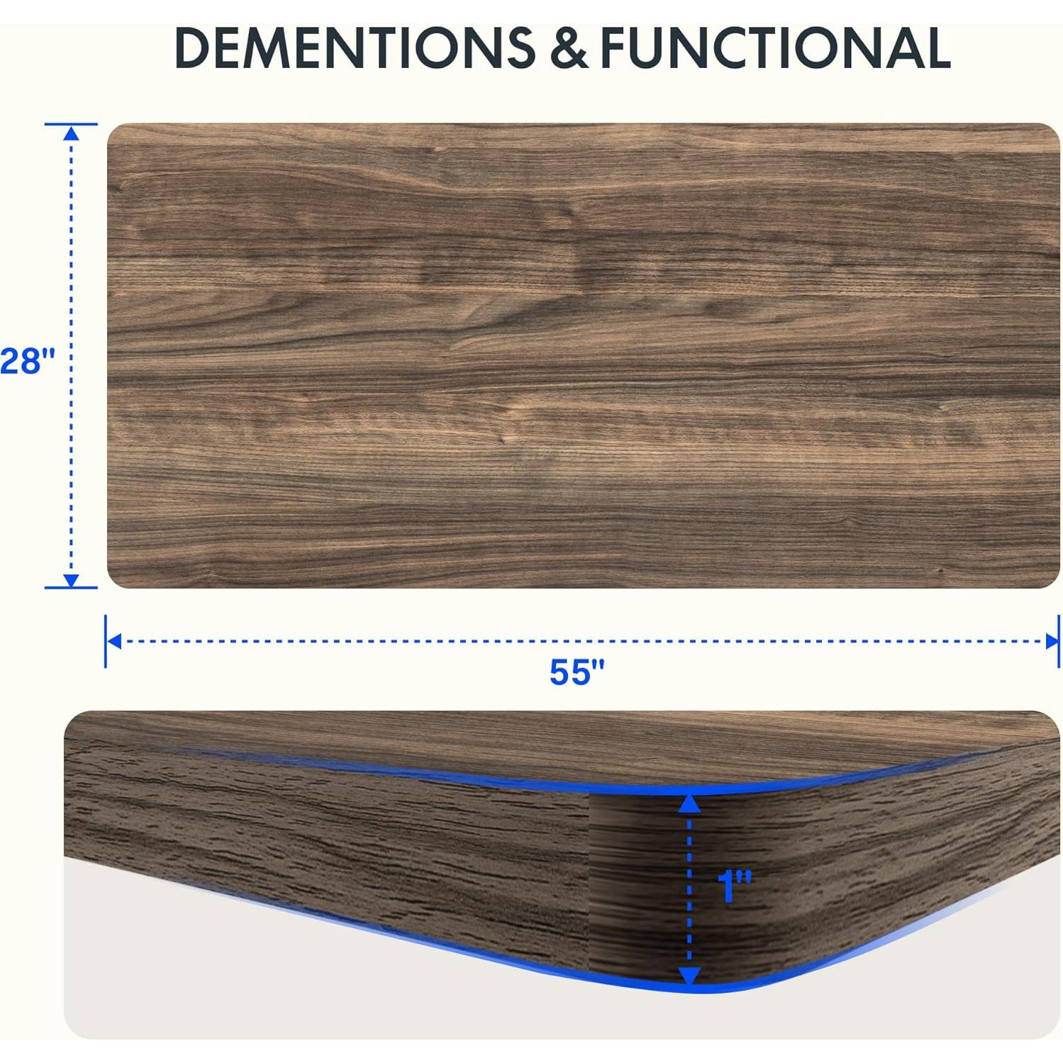 Escritorio Ajustable FLEXISPOT 55x28" Nogal Negro