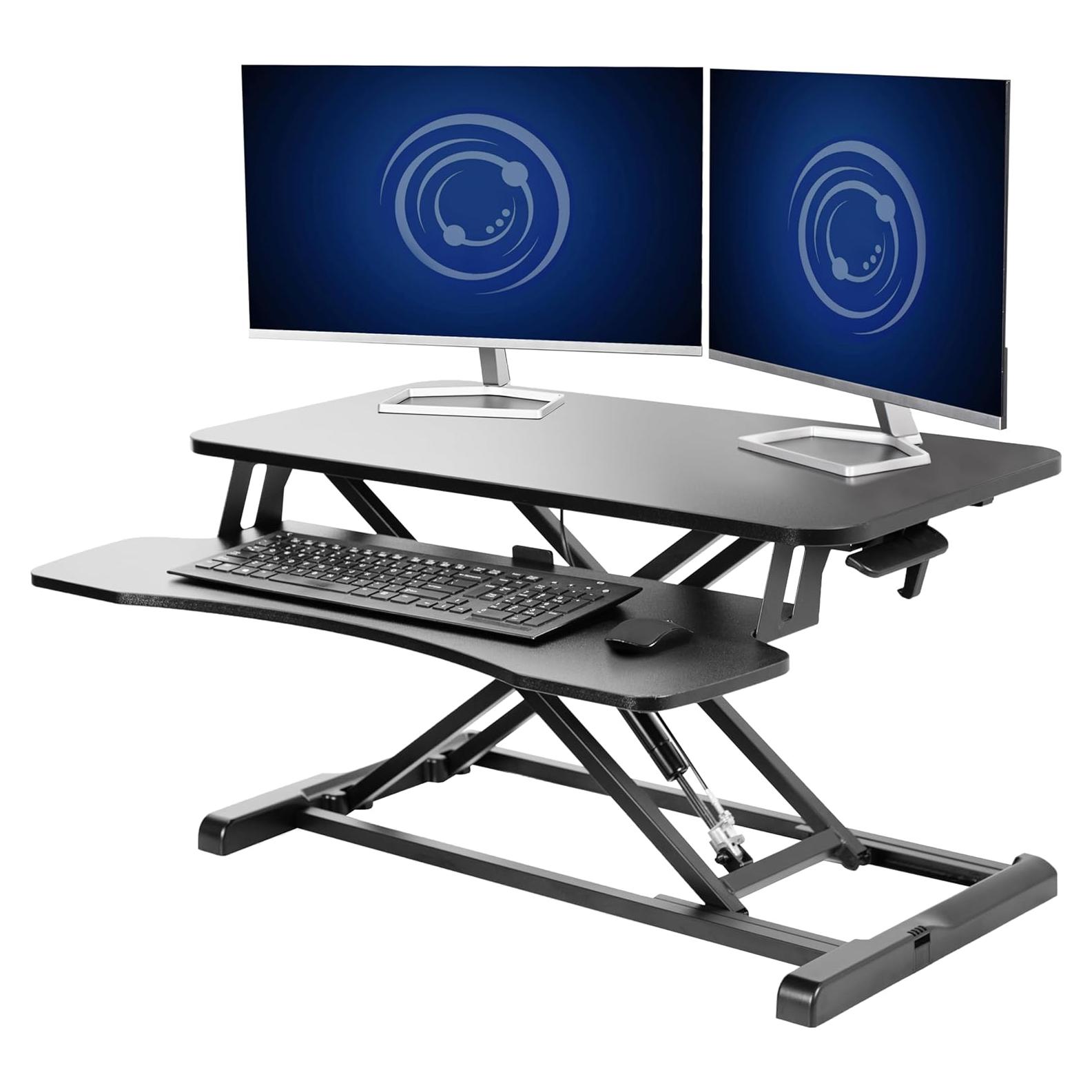 Convertidor de Escritorio VIVO 32" Ajustable Doble Monitor Negro