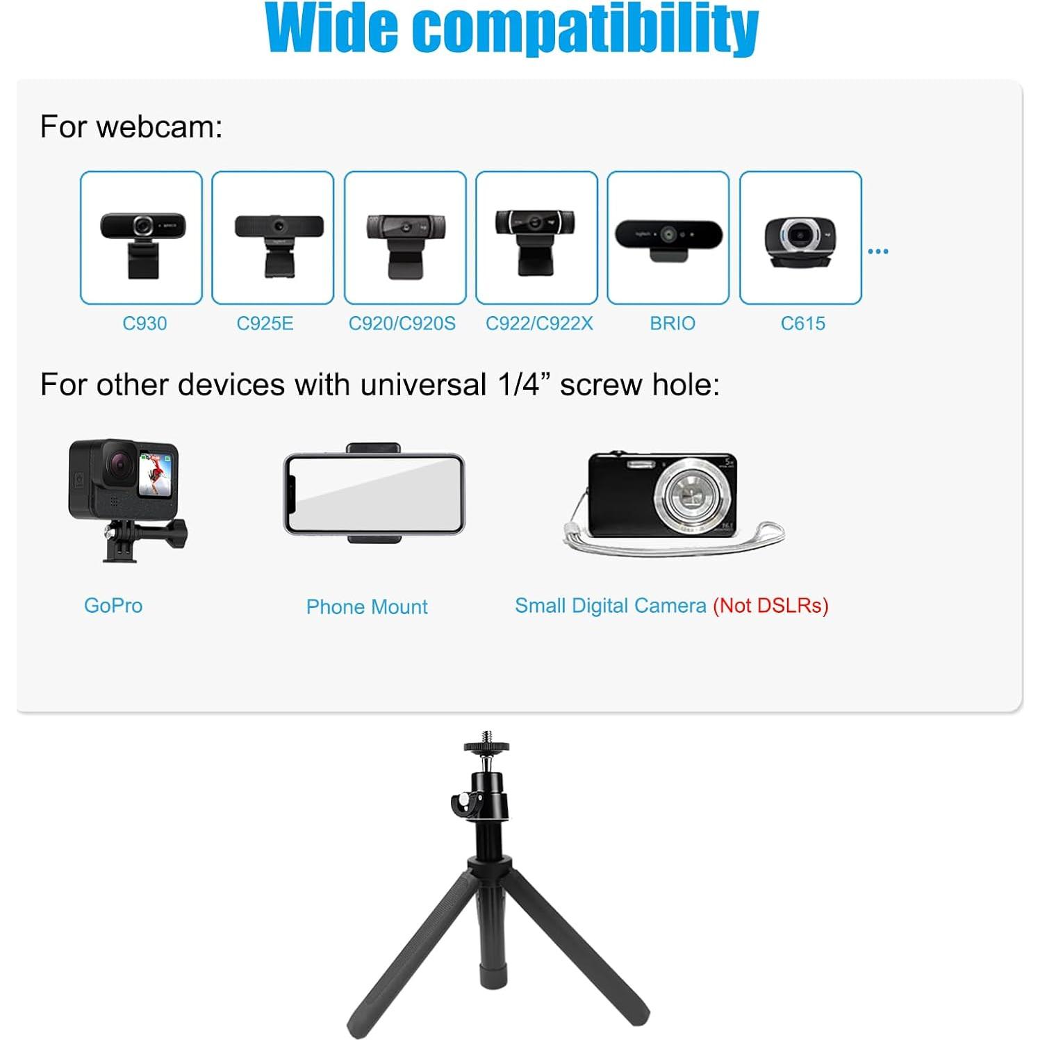 Trípode Mini Ajustable Khazylorr para Webcam y Cámara