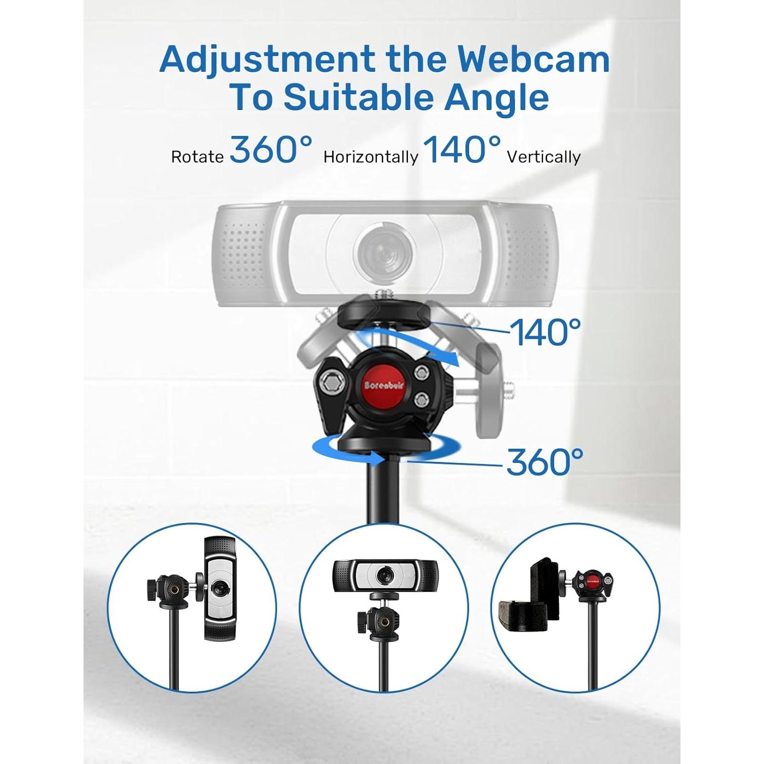 Soporte para Webcam Borenbuir Altura Ajustable 29.5-46.2 cm