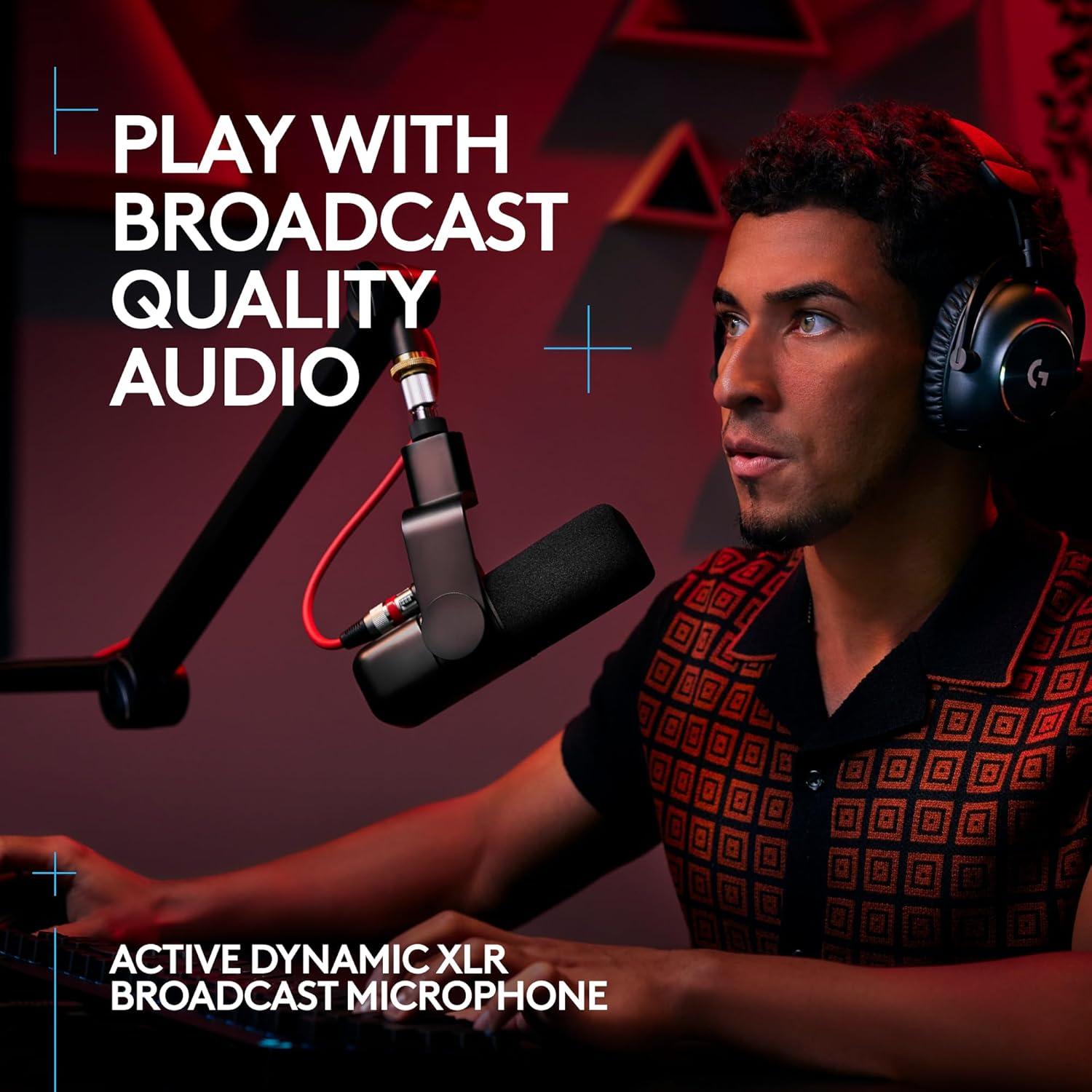 Micrófono Dinámico XLR Logitech G Yeti Studio para Juegos - Negro