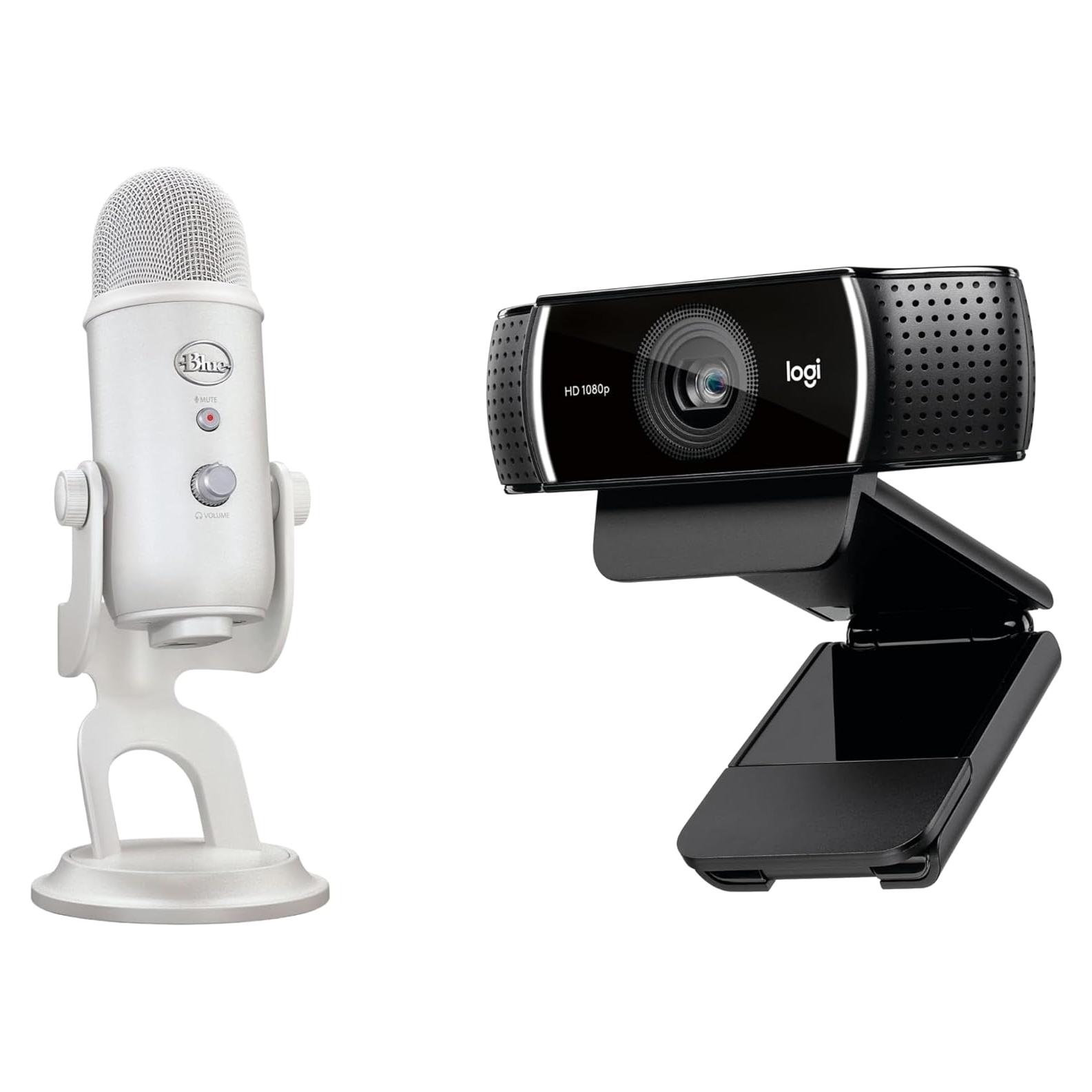 Micrófono USB Gaming Blue Yeti Niebla Blanca + Webcam C922x