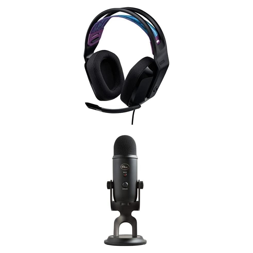 Auriculares Logitech G335 + Micrófono USB Blue Yeti Blackout