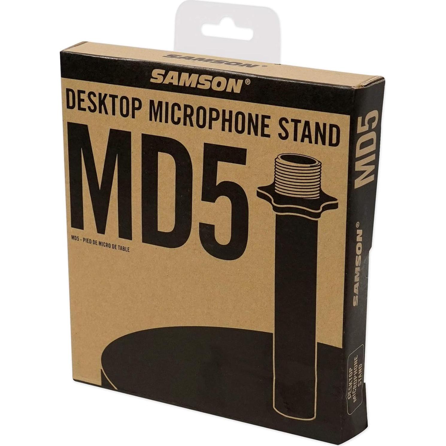 Soporte de Micrófono de Escritorio Samson MD5 - Estable y Bajo