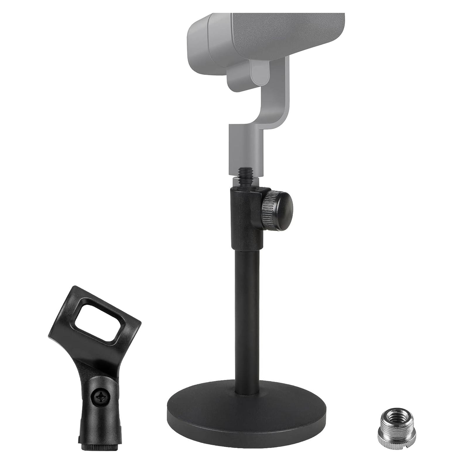 Soporte de Micrófono Geekria Telescópico Ajustable Negro