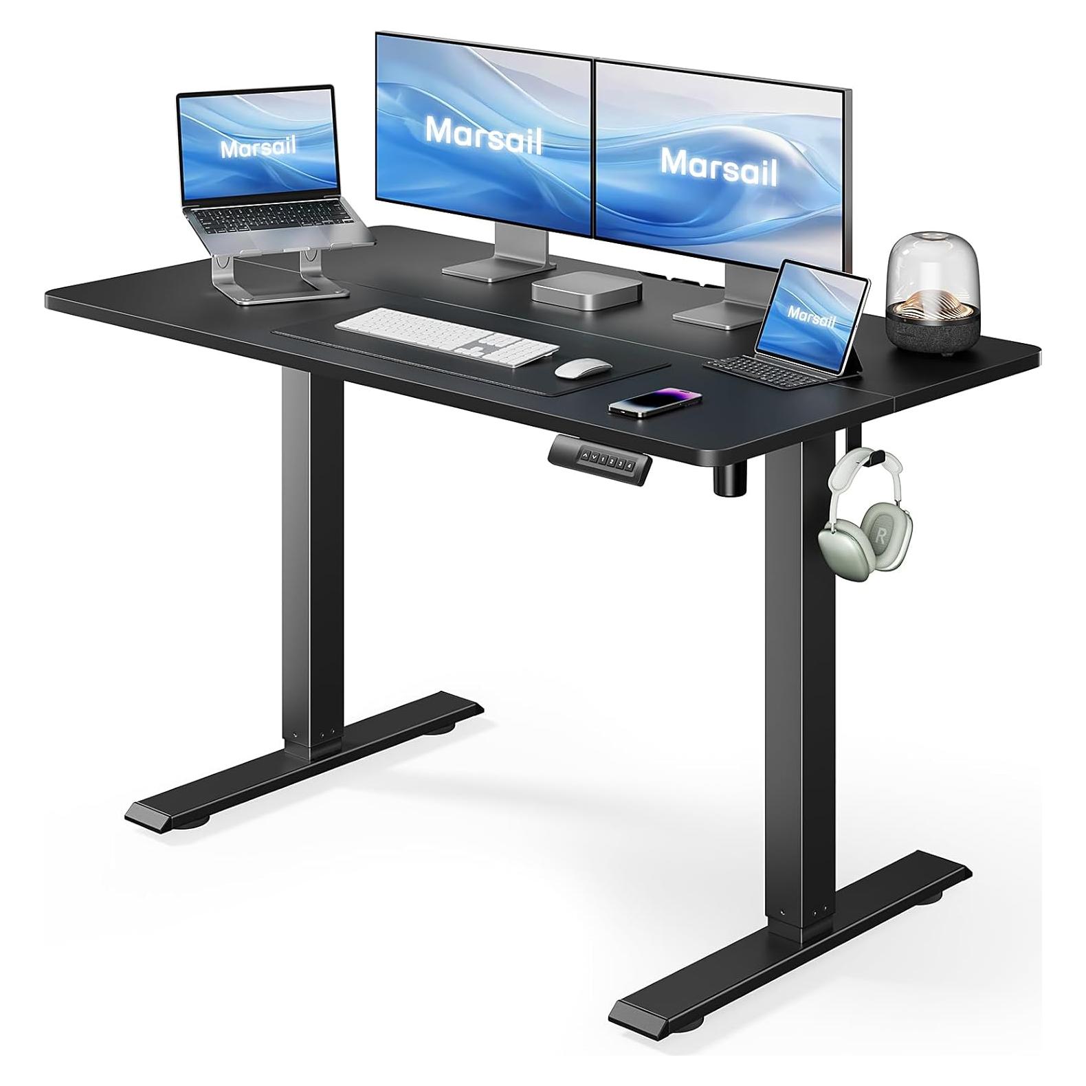 Escritorio de pie eléctrico Marsail TZESD10B-N1 121.9x60.9 cm negro