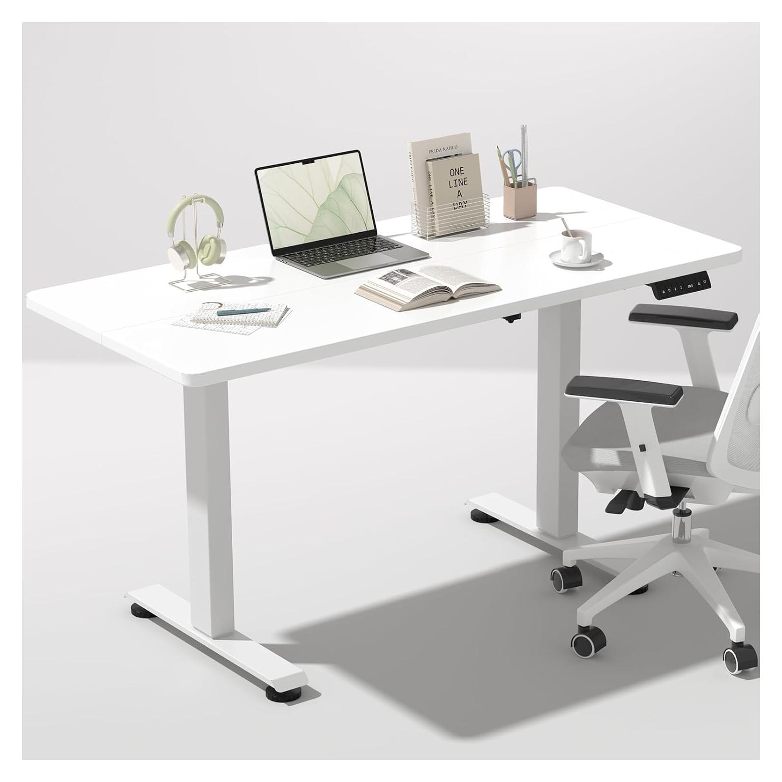 Escritorio de pie eléctrico Veken 120 cm blanco ajustable