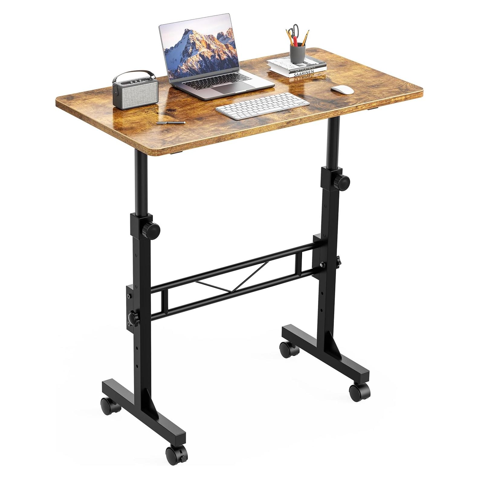 Escritorio de pie HOMIDEC ajustable 73.7-110 cm rústico