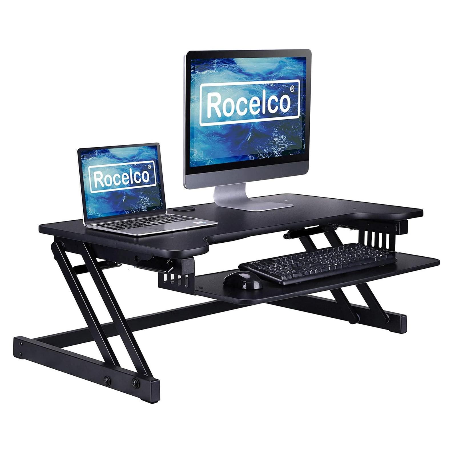Escritorio Elevador Rocelco DADRB 95.25 cm Ajustable Negro