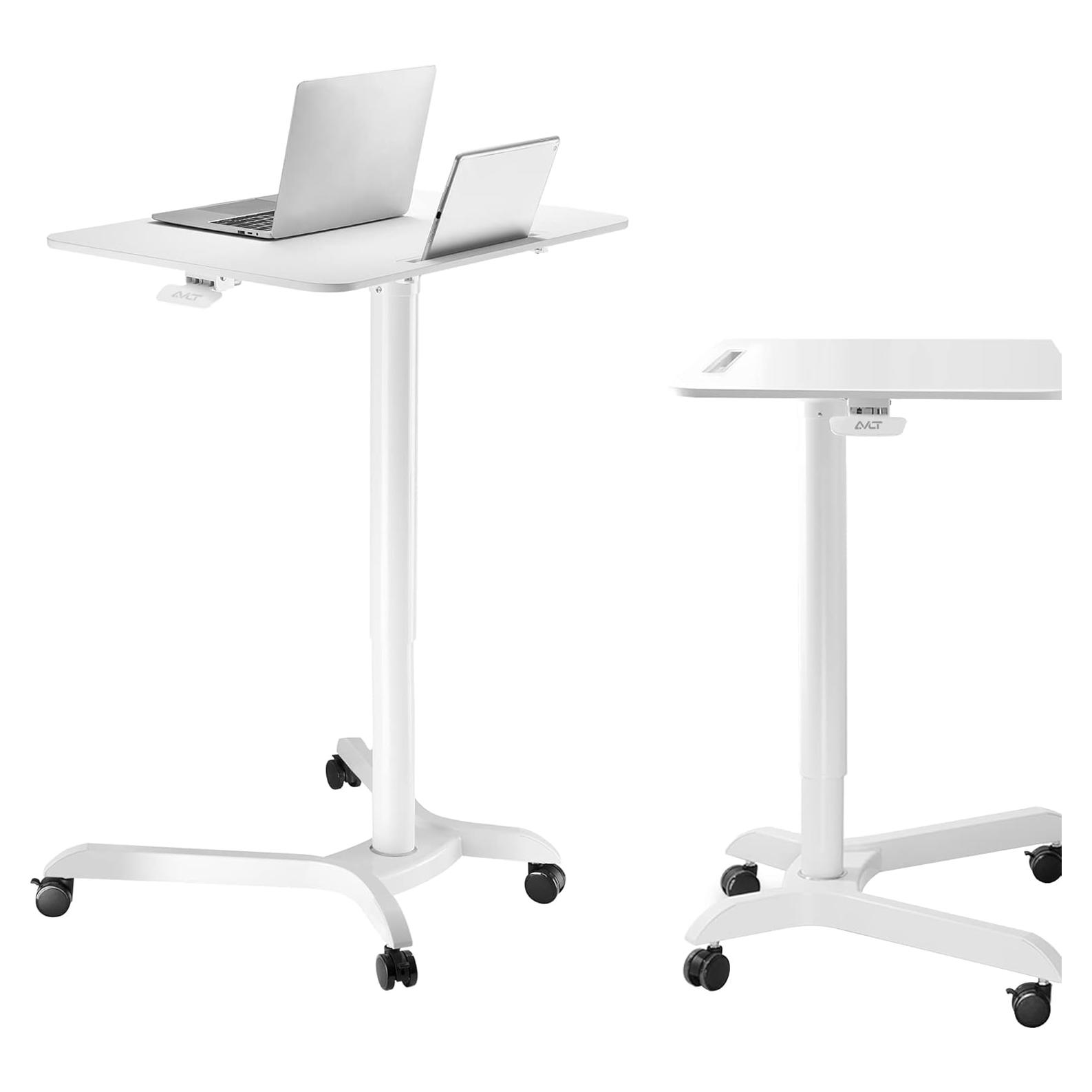 Carro de Escritorio de Pie AVLT Ajustable 1.12m Blanco