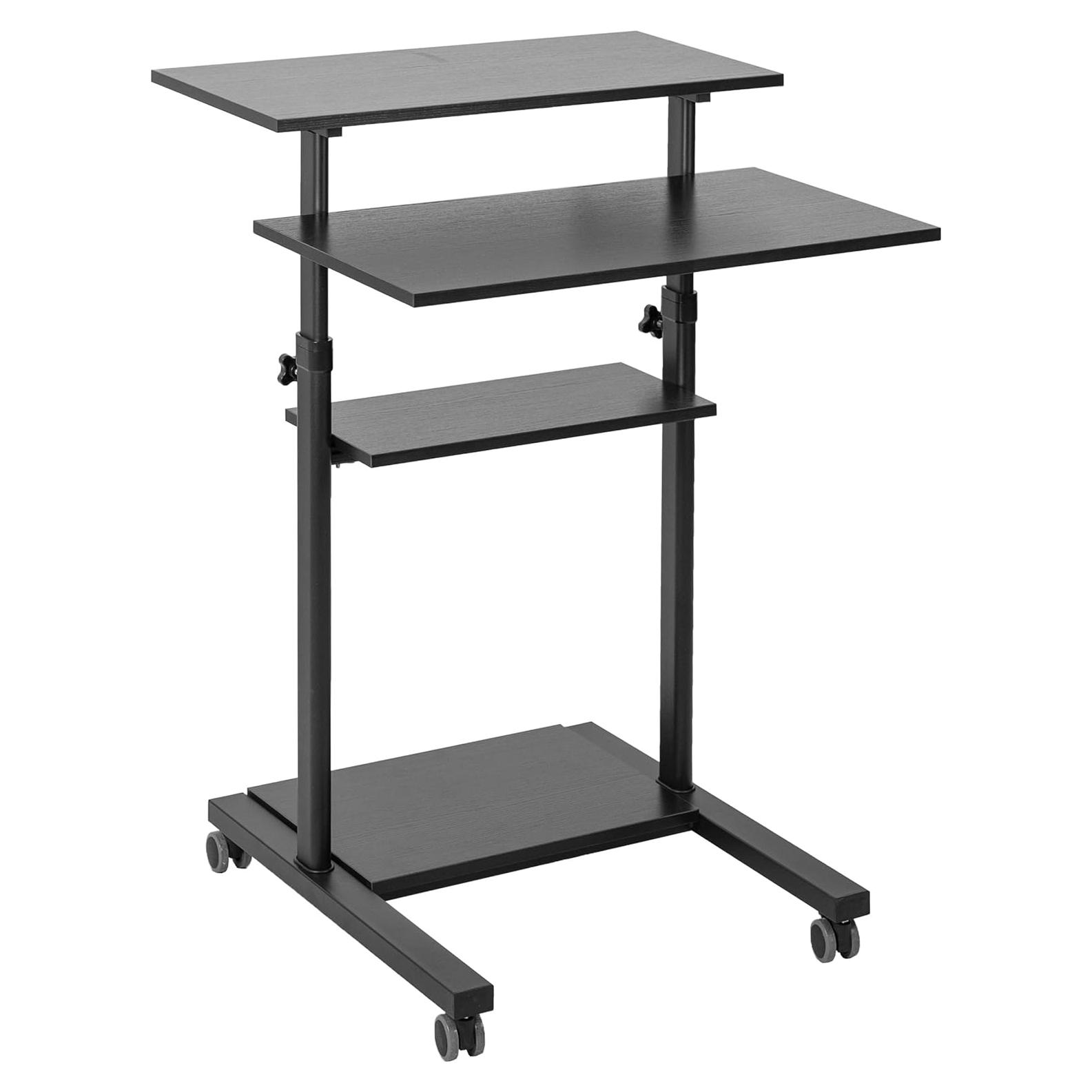 Escritorio de Pie Ajustable VIVO CART-V02DB Negro 69.85x71.12cm
