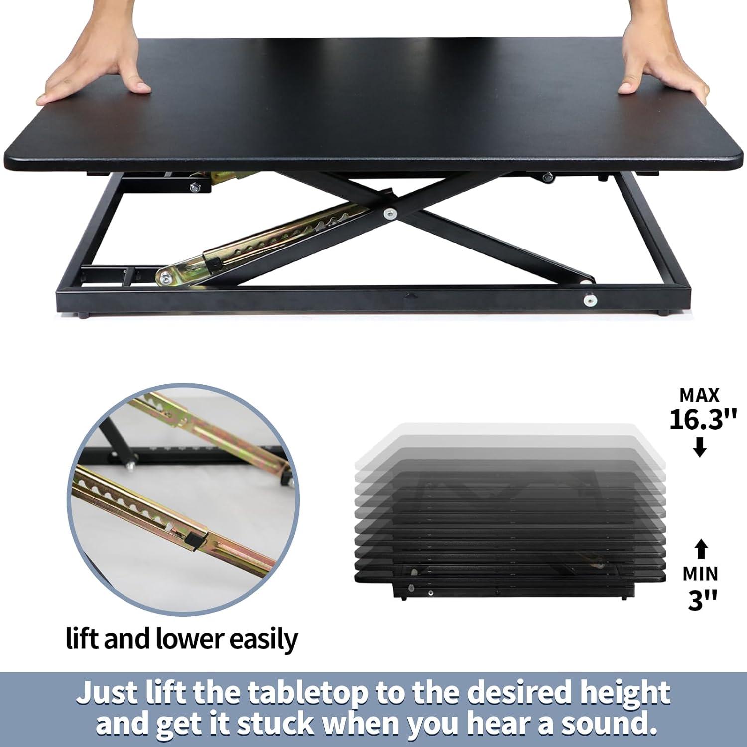 Escritorio Elevador STANDNEE Ajustable en Altura Negro 32in