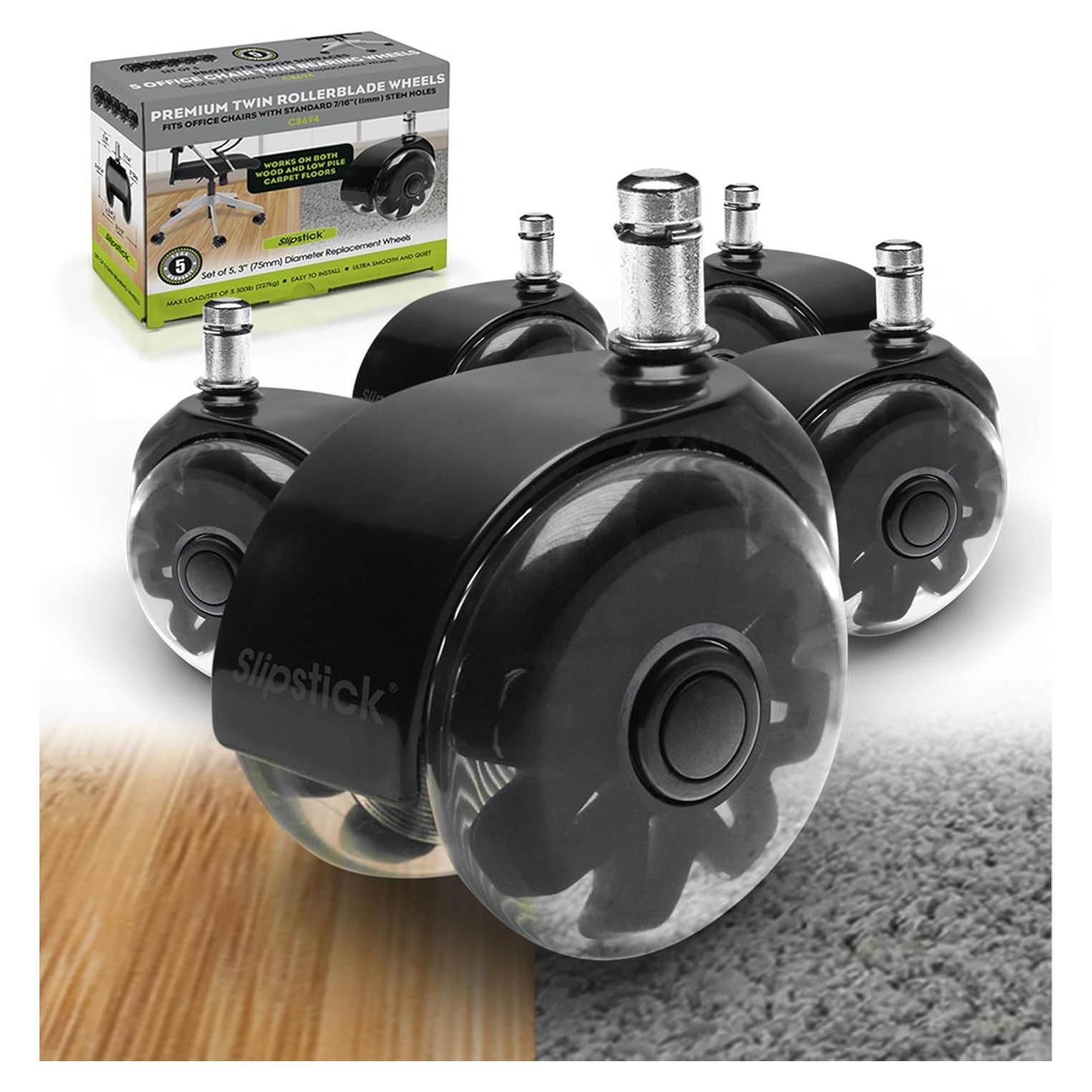 Ruedas de silla de oficina Slipstick 3" Rollerblade - Juego de 5