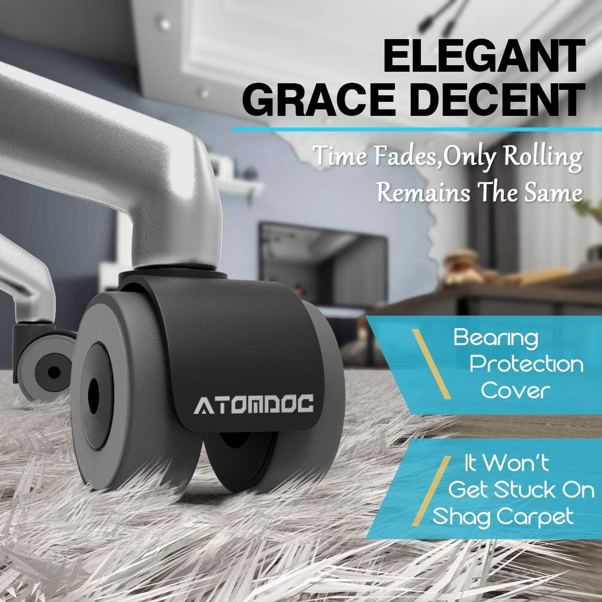 Ruedas de Caster ATOMDOC 5 para Sillas de Oficina 5.08 cm