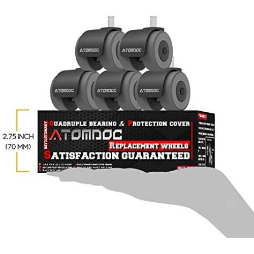 Ruedas de Caster ATOMDOC 5 para Sillas de Oficina 5.08 cm