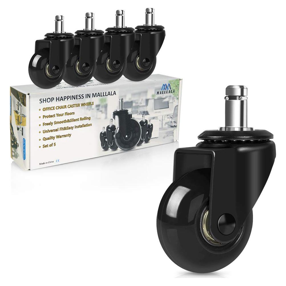 Ruedas de Caster para Sillas de Oficina MALLLALA 5.08 cm Negras