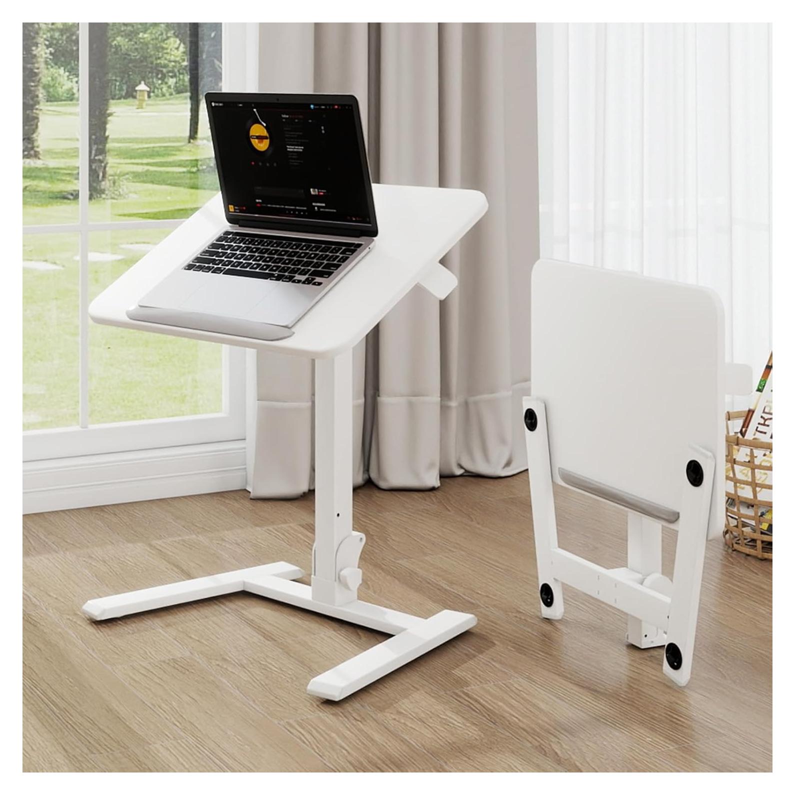 Mesa de pie ajustable PUNCIA blanca para laptop 73.7-107.9 cm