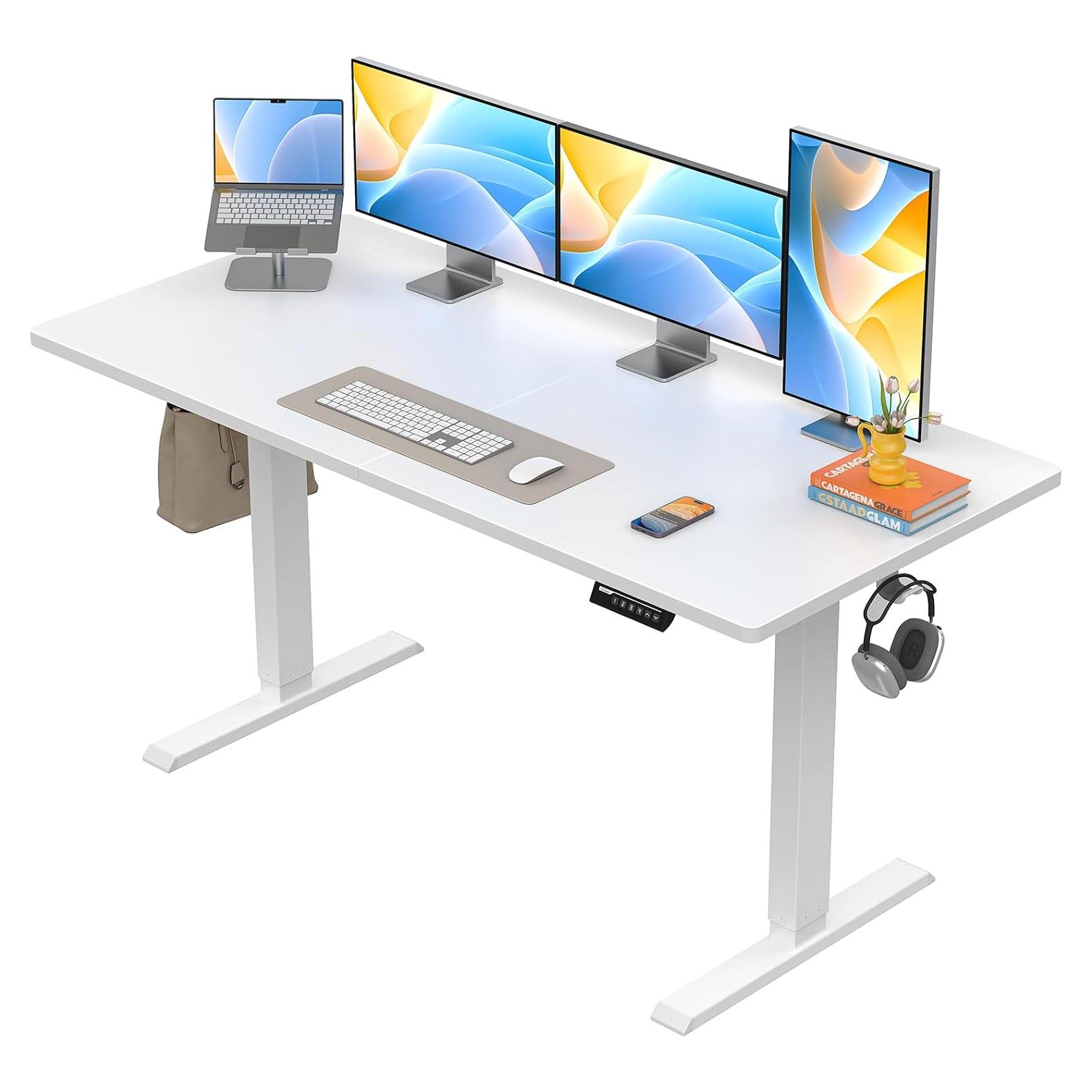 Escritorio Eléctrico Ajustable ErGear EGESD112W Blanco 139.7x71.1cm