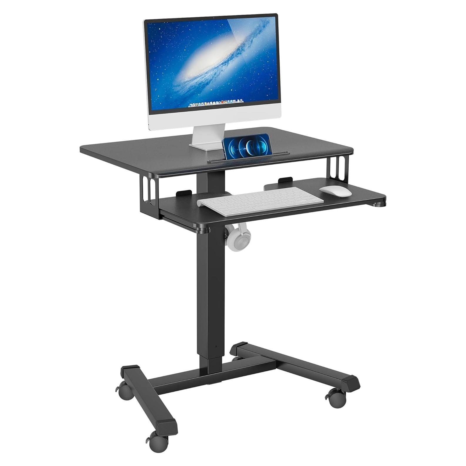 Escritorio Móvil de Pie BONTEC Ajustable 72-112 cm con Bandeja