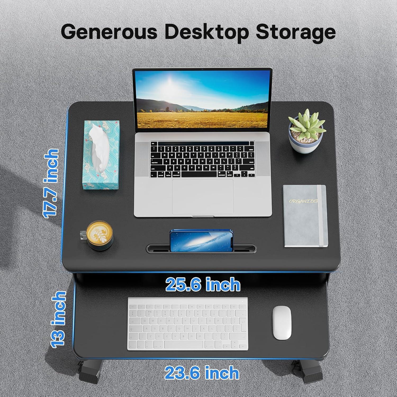 Escritorio Móvil de Pie BONTEC Ajustable 72-112 cm con Bandeja