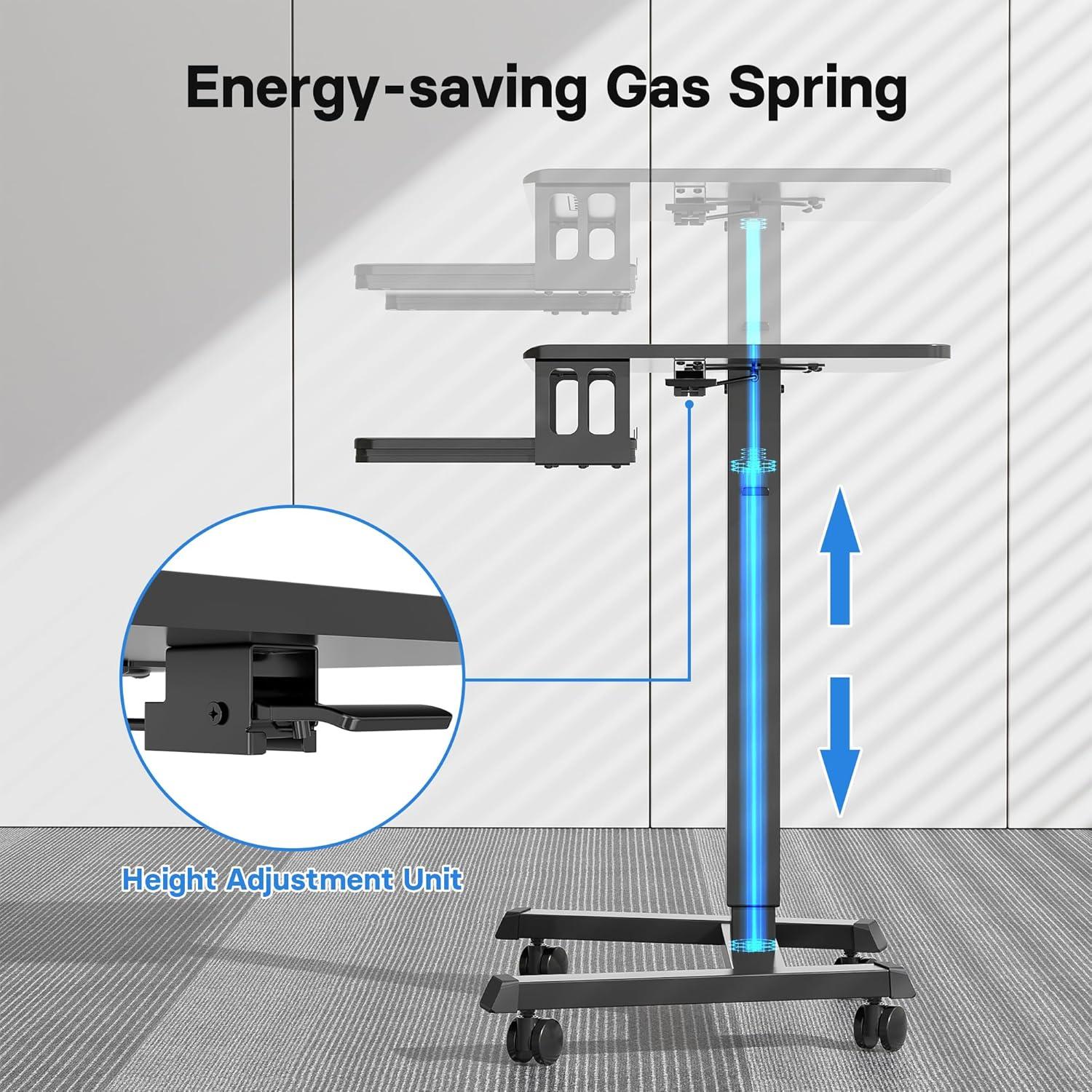 Escritorio Móvil de Pie BONTEC Ajustable 72-112 cm con Bandeja