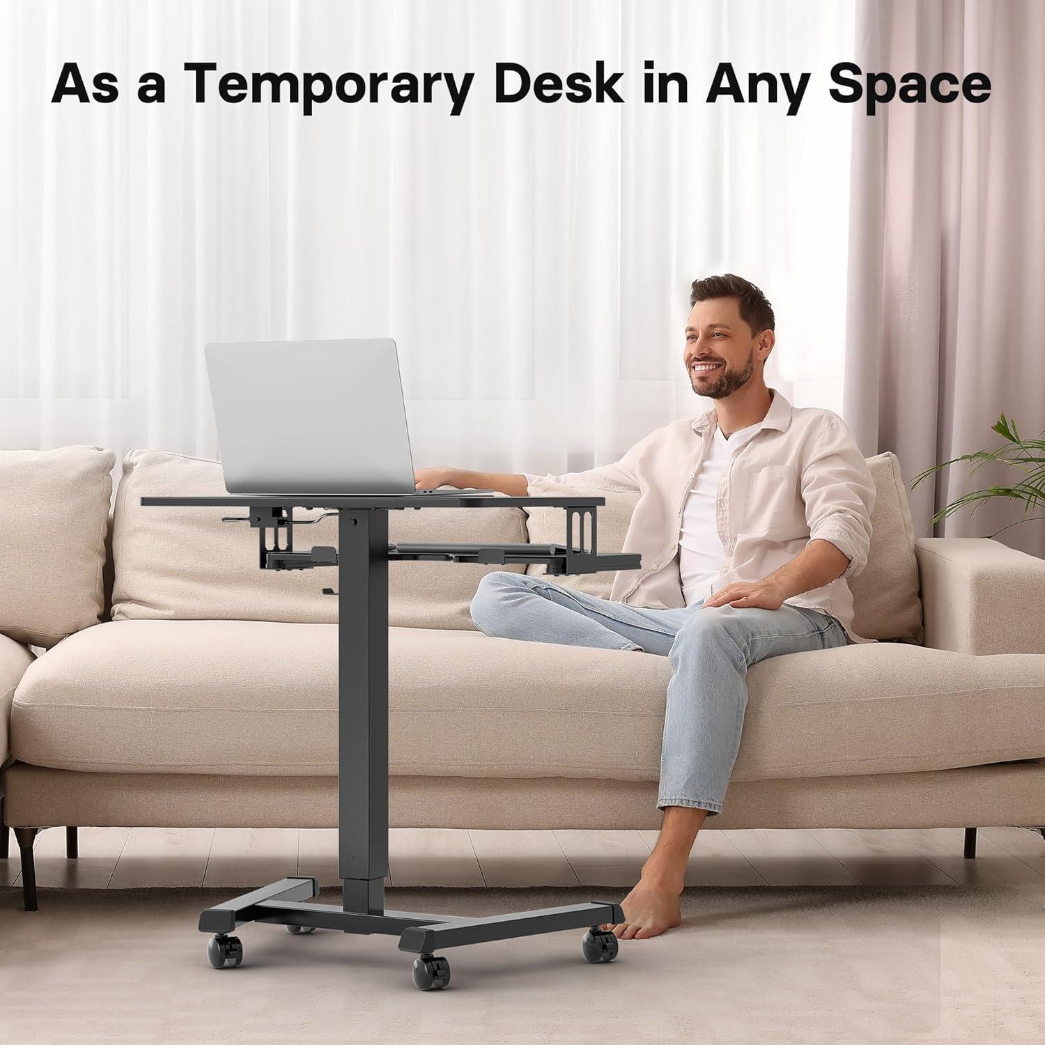 Escritorio Móvil de Pie BONTEC Ajustable 72-112 cm con Bandeja