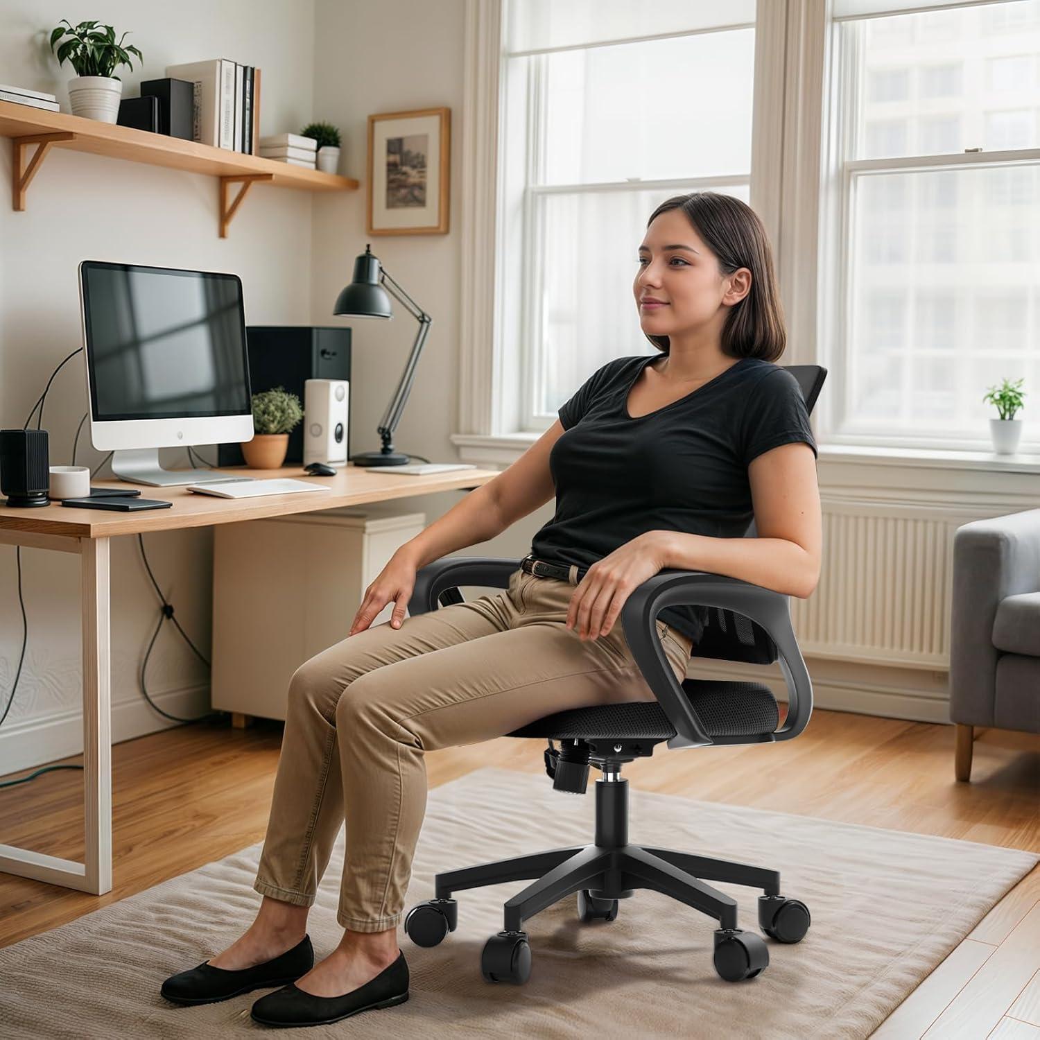 Silla de Oficina Ergonómica Polias Negra - Soporta 150kg