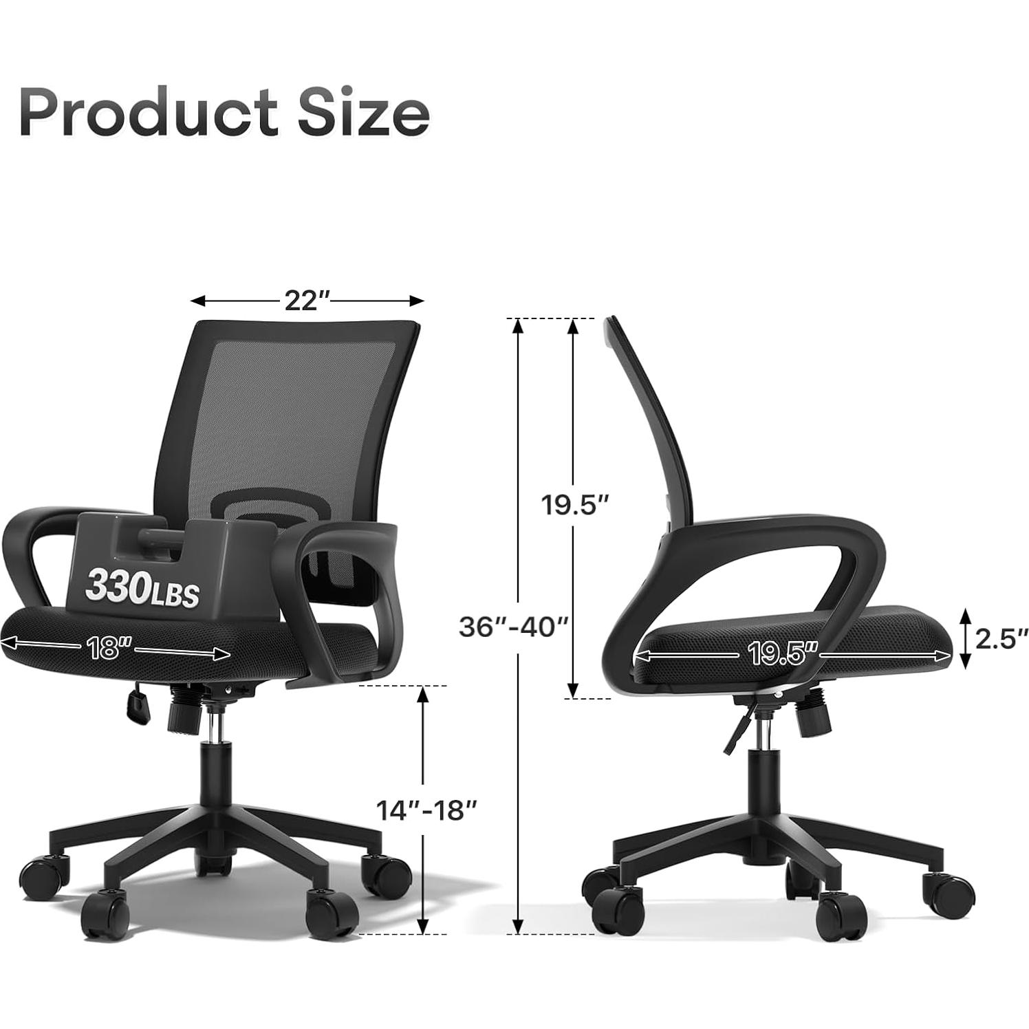Silla de Oficina Ergonómica Polias Negra - Soporta 150kg