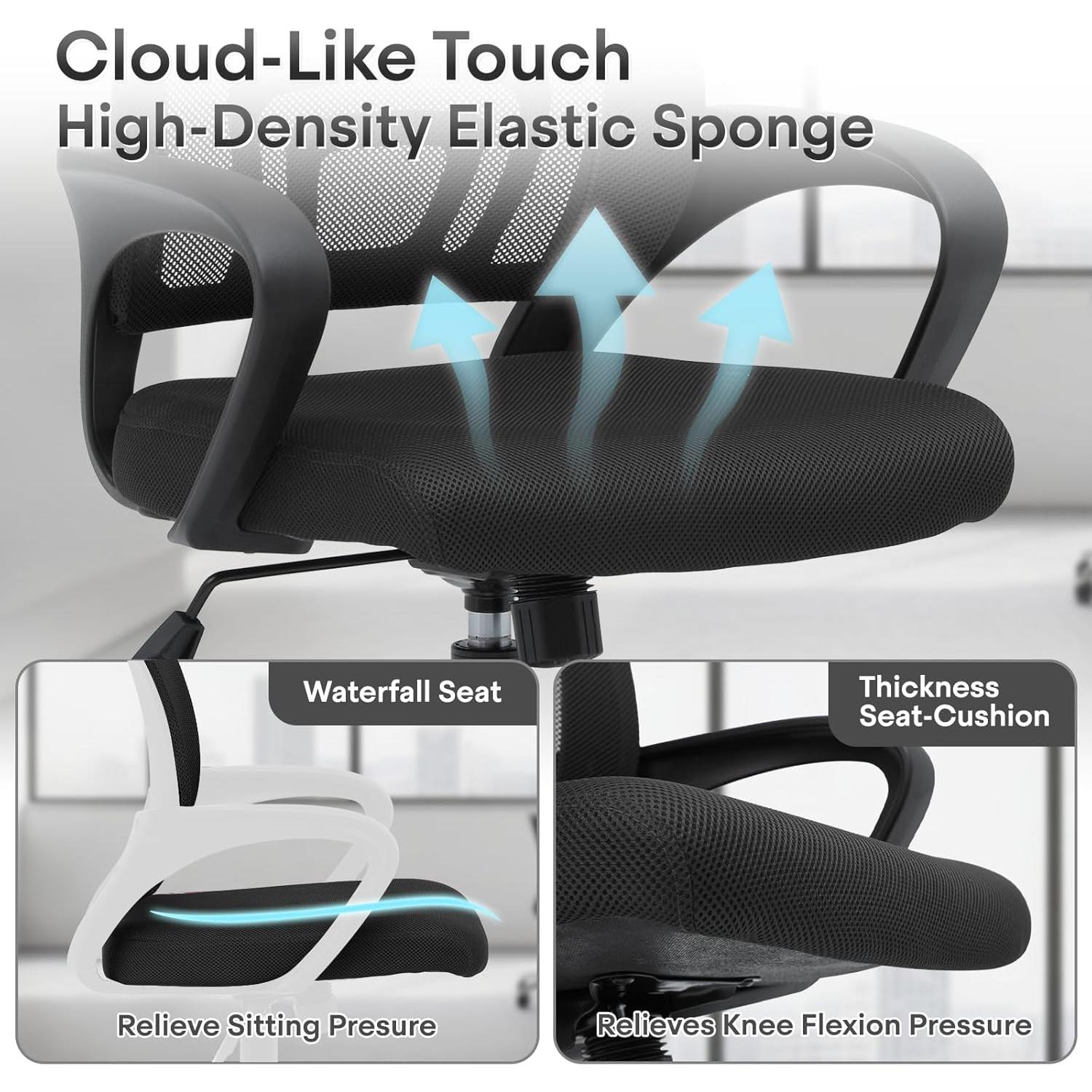 Silla de Oficina Ergonómica Polias Negra - Soporta 150kg