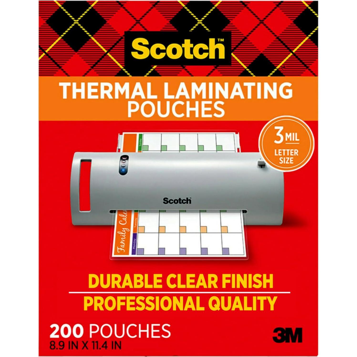 Bolsas de Laminado Térmico Scotch 200 Unidades Carta 22.6x28.9cm