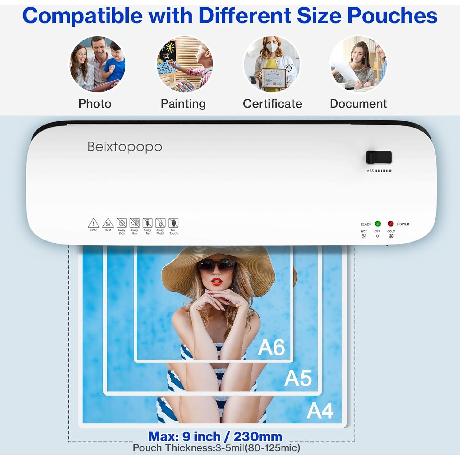 Laminadora Térmica A4 Beixtopopo 9 Pulgadas Caliente y Frío