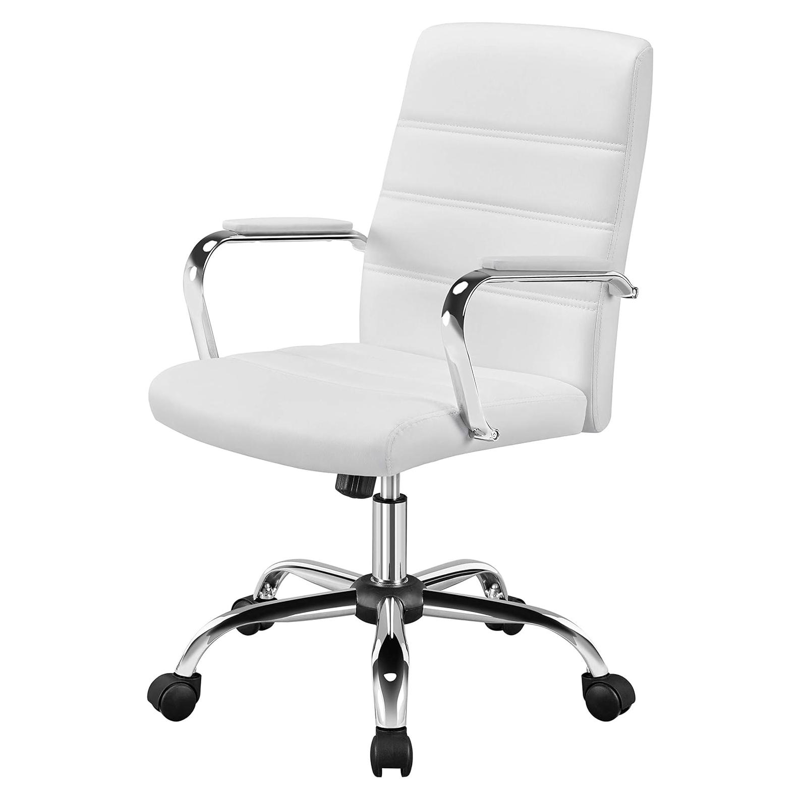 Silla de Oficina Yaheetech Ergonómica Ajustable Blanco
